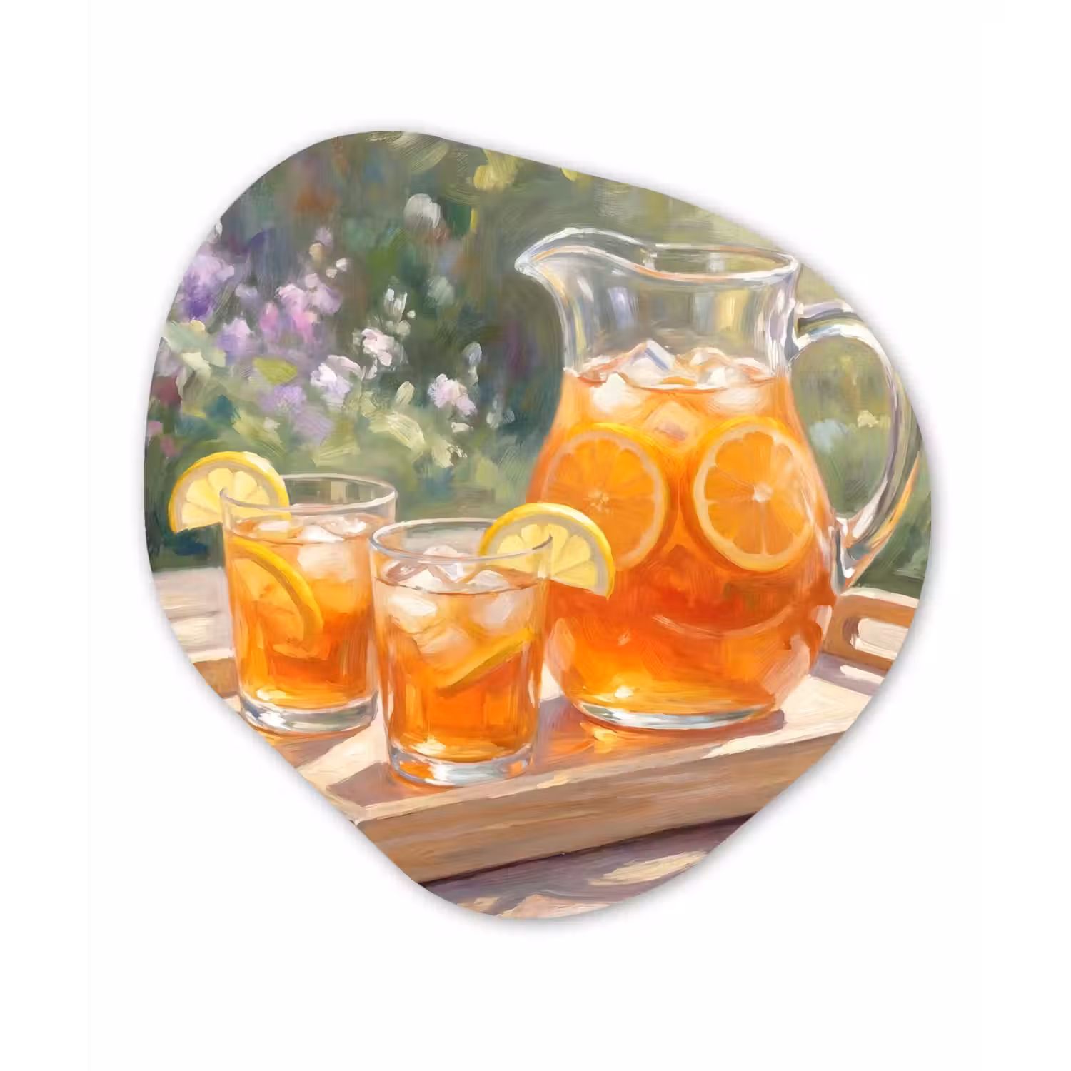 Drank - Citroen - Zomer - Tuin - Geel Wandcirkel Organisch Forex 3mm klein -3d