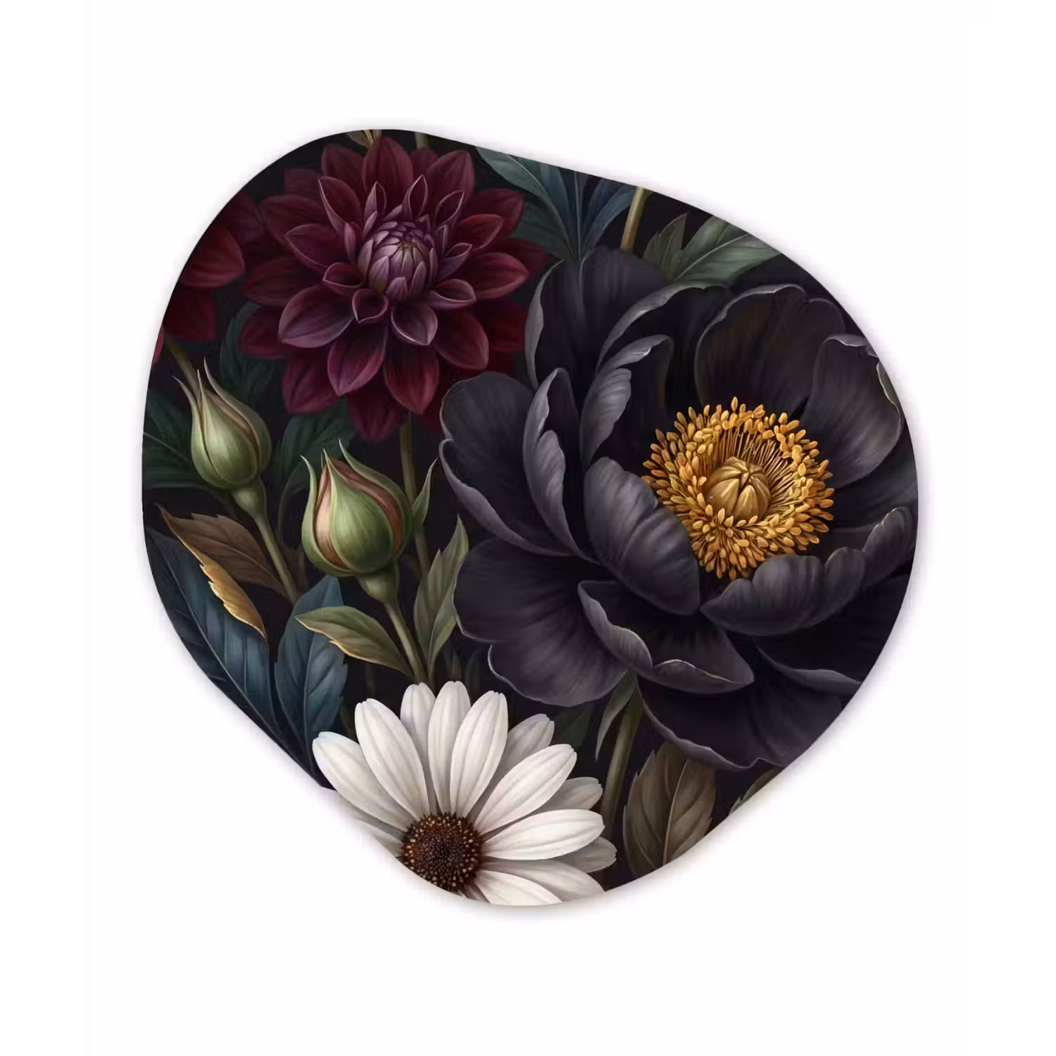 Bloemen - Boeket - Natuur - Klassiek - Weelderig Wandcirkel Organisch Forex 3mm klein -3d