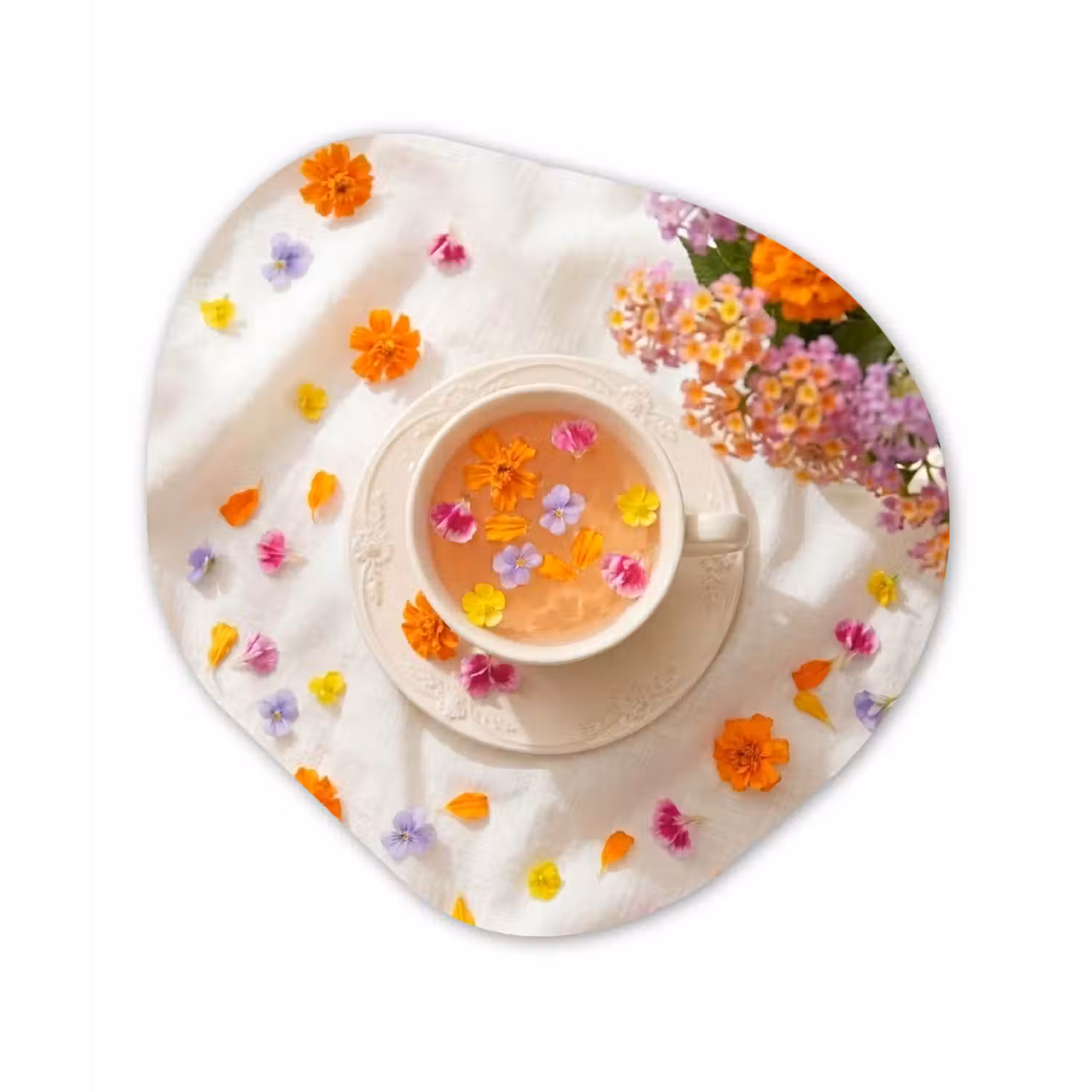 Bloemen - Kop - Natuur - Kleurrijk - Zomer Wandcirkel Organisch Forex 3mm klein -3d