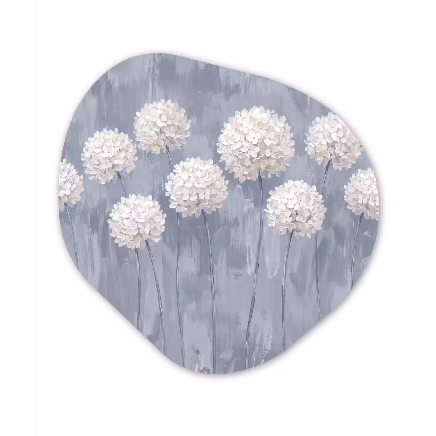 Bloemen - Illustratie - Blauw Wandcirkel Organisch Forex 3mm klein -3d