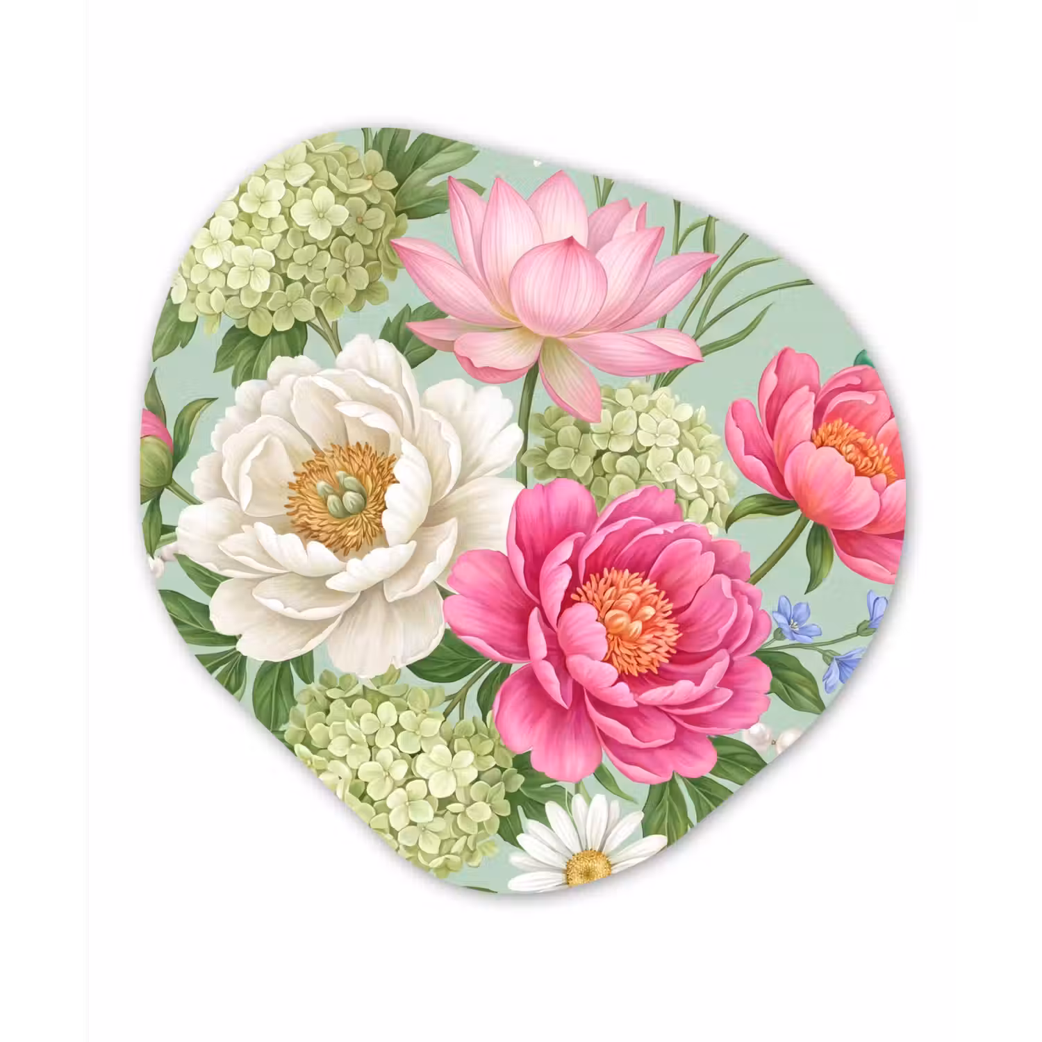 Bloemen - Patroon - Botanisch - Groen Wandcirkel Organisch Forex 3mm klein -3d