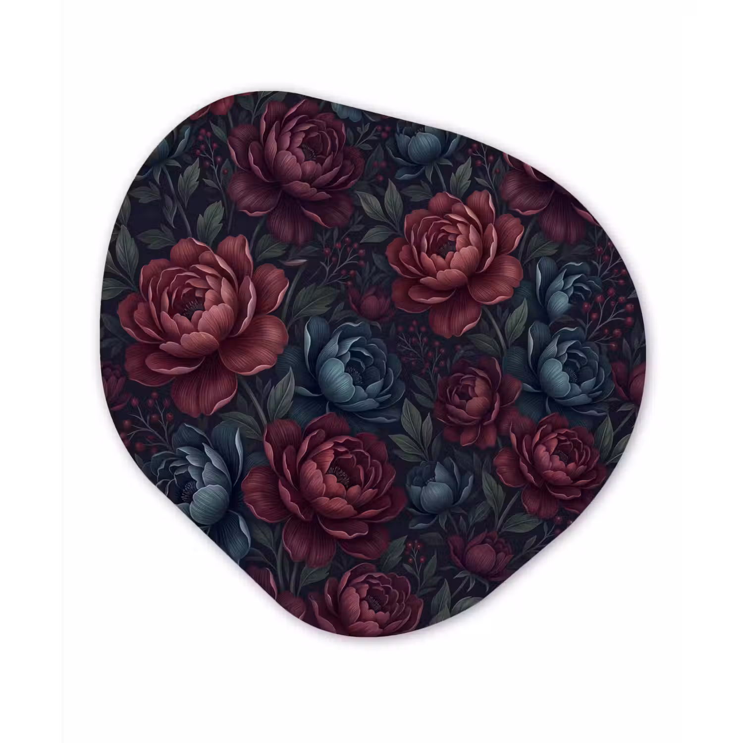 Bloemen - Patroon - Natuur - Klassiek - Donker Wandcirkel Organisch Forex 3mm klein -3d