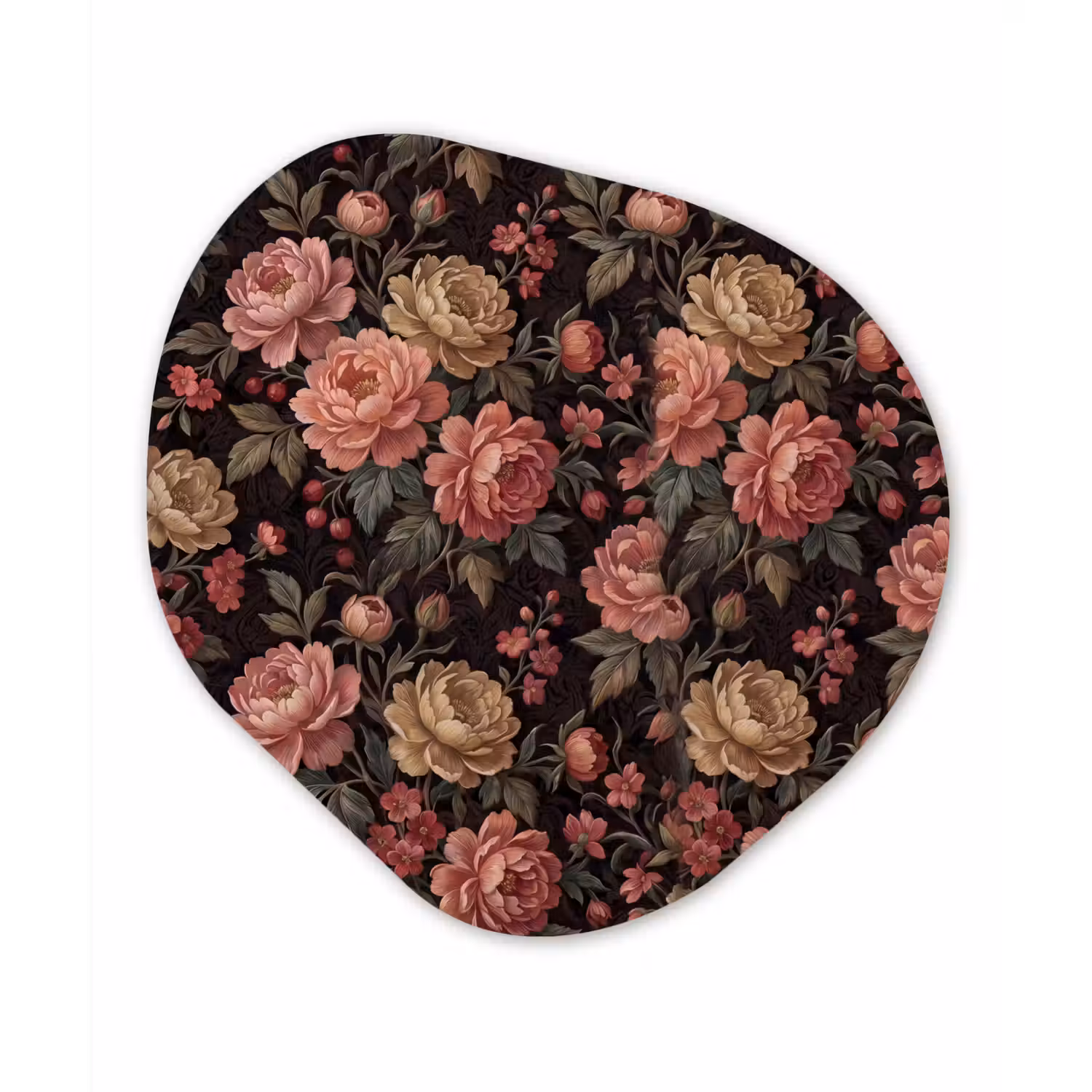 Bloemen - Patroon - Natuur - Vintage - Roze Wandcirkel Organisch Forex 3mm klein -3d