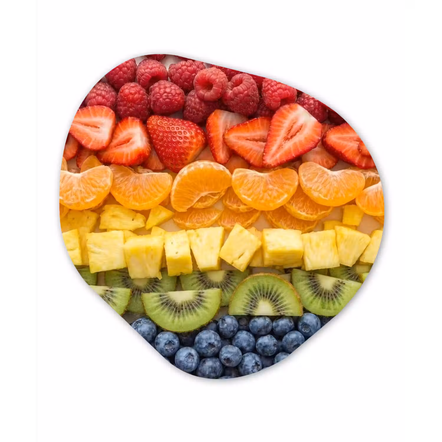 Fruit - Regenboog - Gezond - Kleurrijk Wandcirkel Organisch Forex 3mm klein -3d