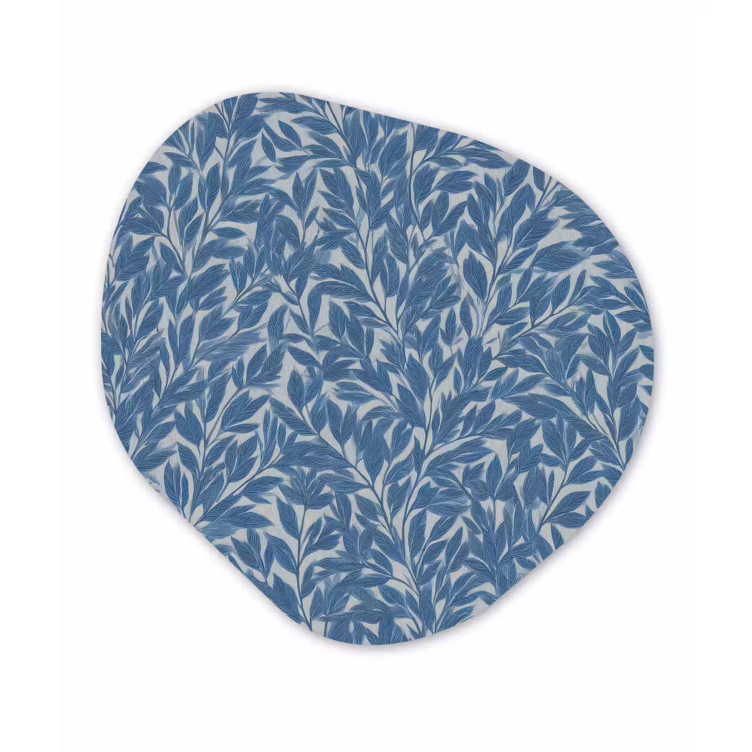 Bladeren - Klassiek - Patroon - Donkerblauw - Vintage Wandcirkel Organisch Forex 3mm klein 629 -3d