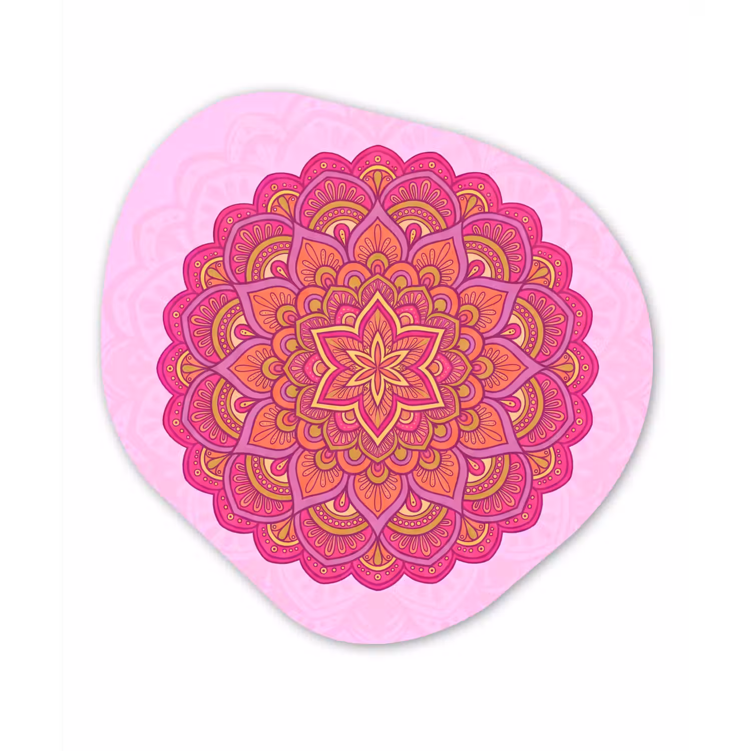 Mandala - Cirkel - Spiritueel - Oosters - Roze Wandcirkel Organisch Forex 3mm klein -3d
