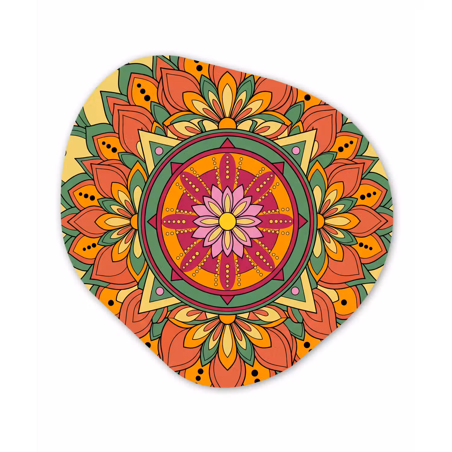 Mandala - Bloemen - Abstract - Kleurrijk Wandcirkel Organisch Forex 3mm klein -3d