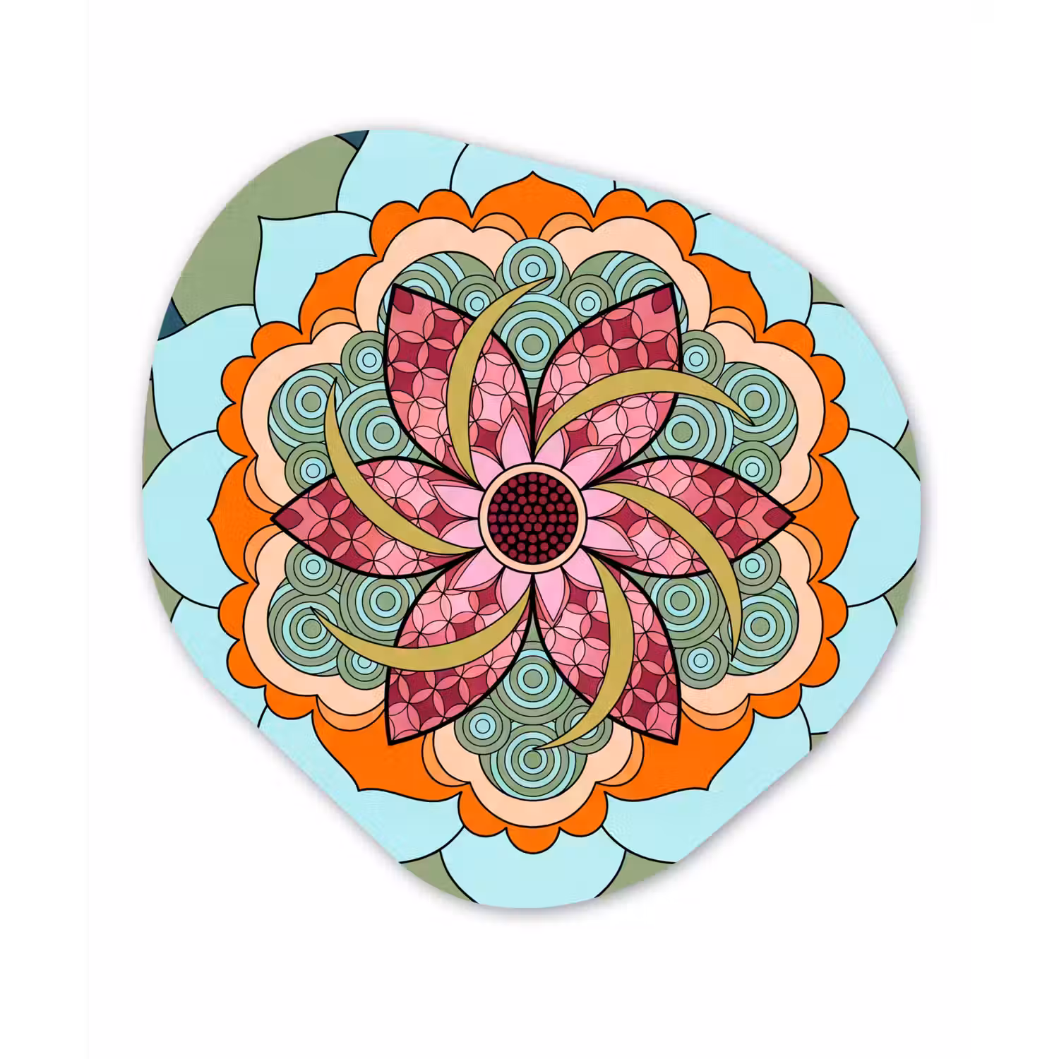 Mandala - Geometrisch - Kunst - Decoratief - Kleurrijk Wandcirkel Organisch Forex 3mm klein -3d