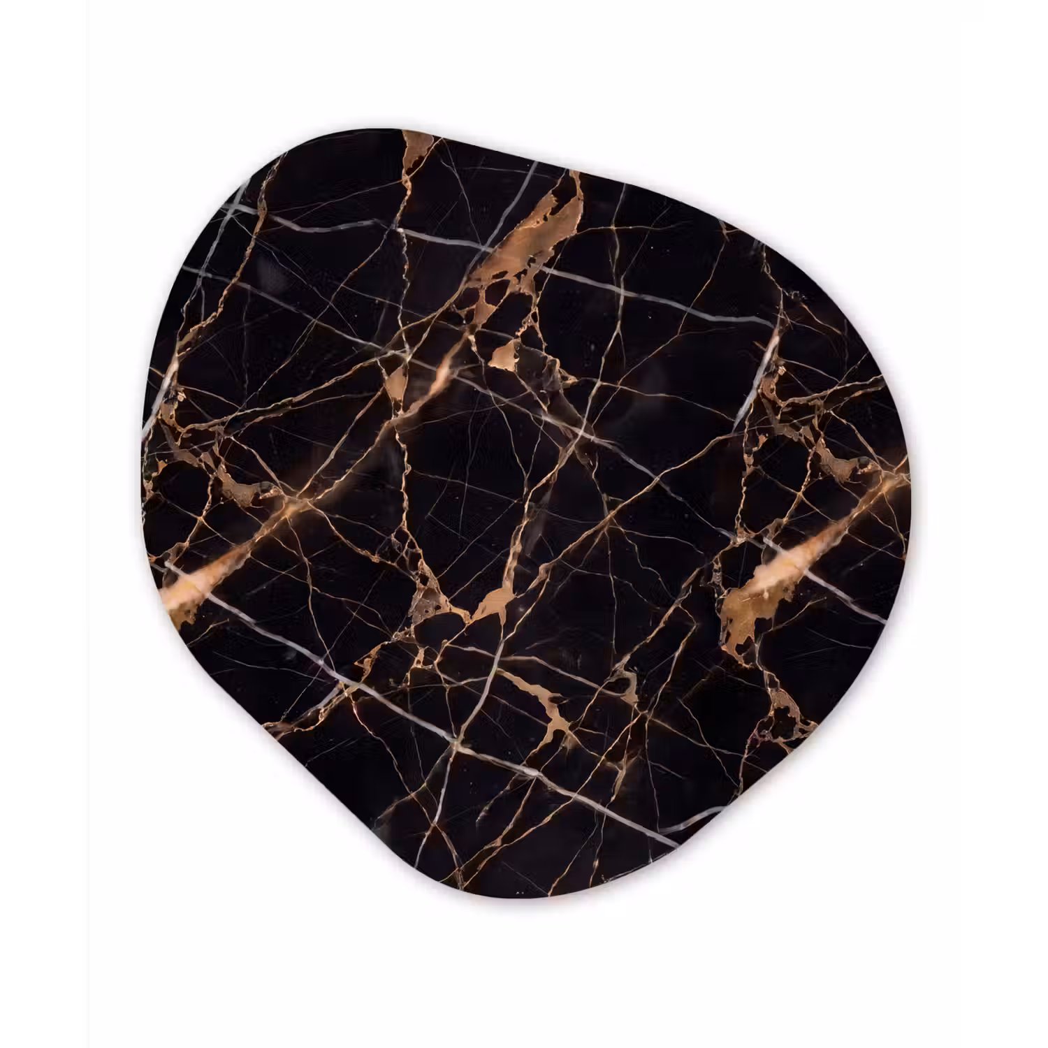 Marmer - Goud - Abstract - Zwart Wandcirkel Organisch Forex 3mm klein -3d