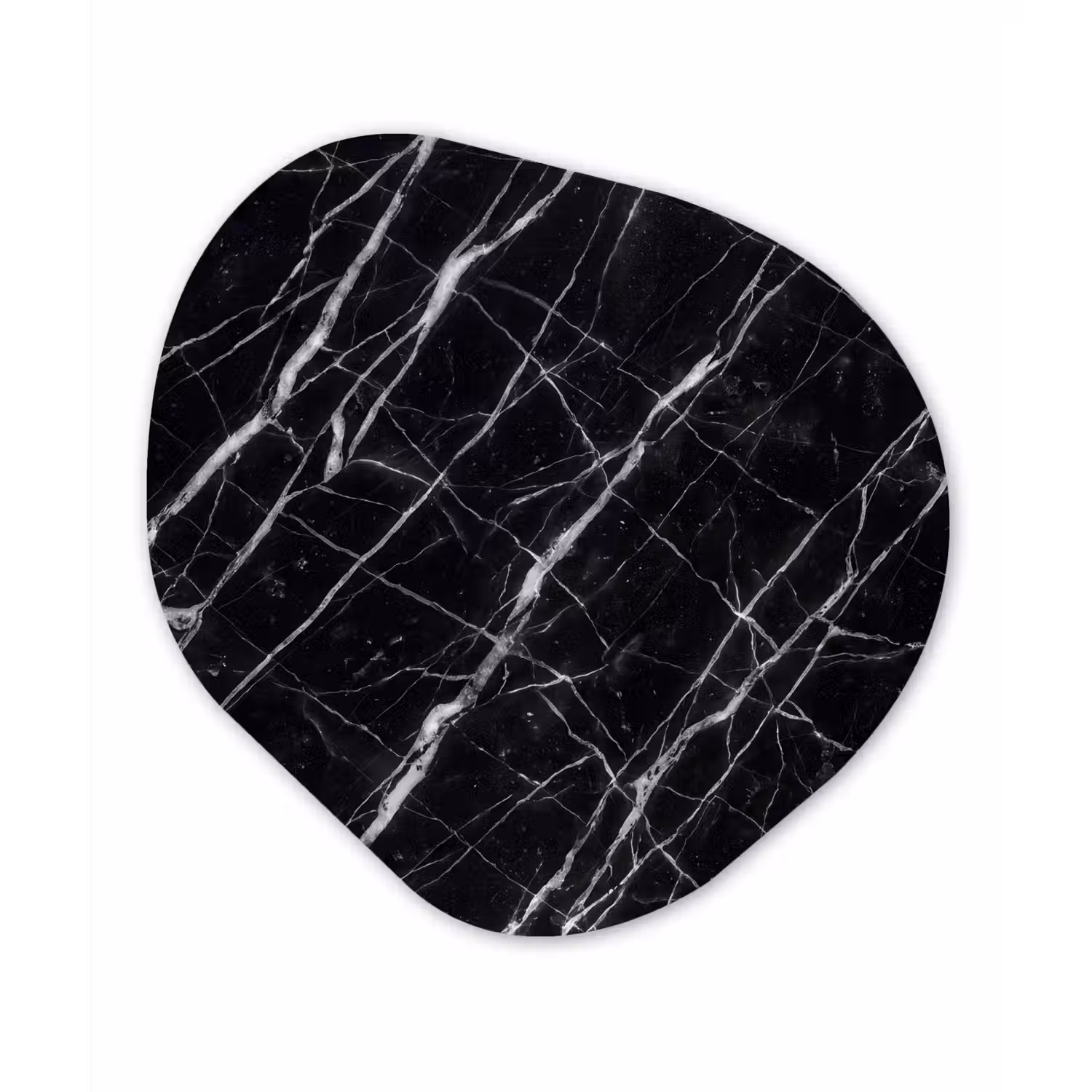 Marmer - Aders - Abstract - Zwart Wandcirkel Organisch Forex 3mm klein -3d