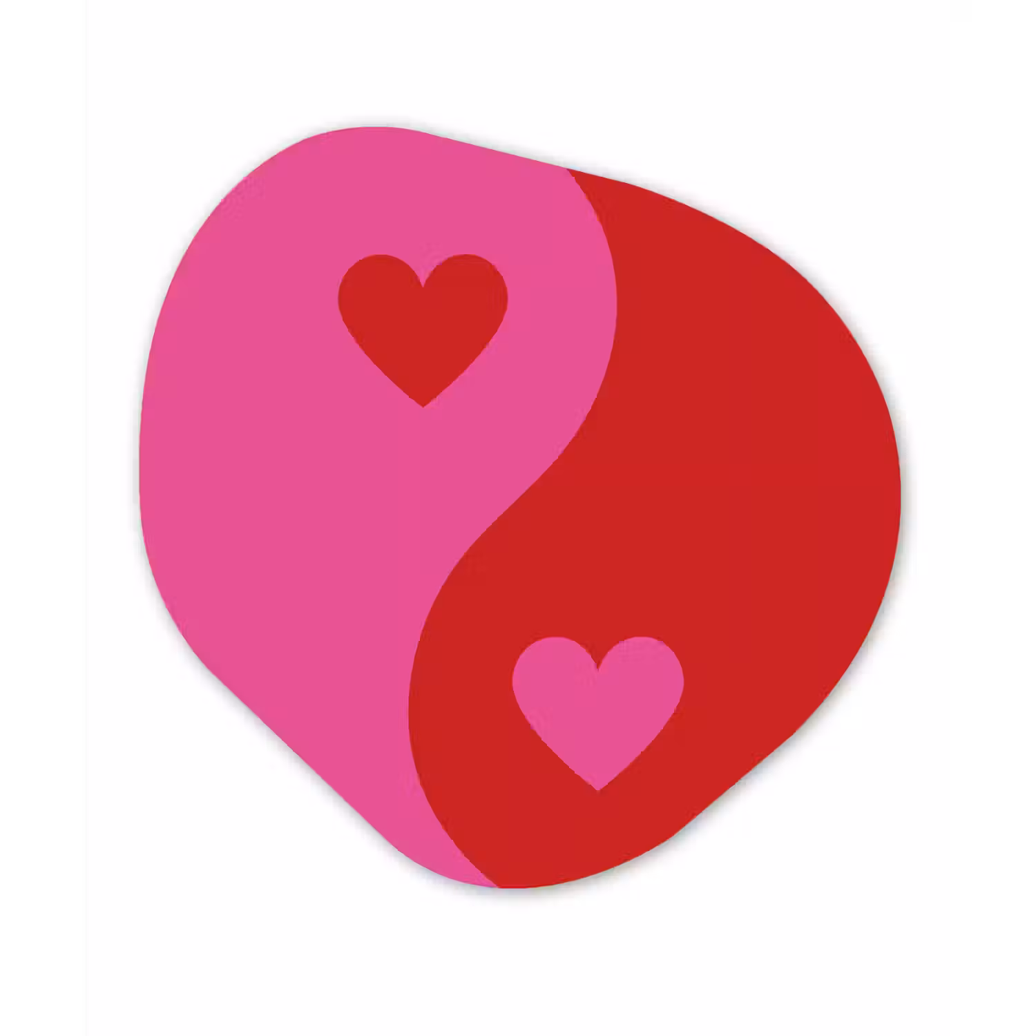 Minimalistisch - Rood - Roze - Hartjes Wandcirkel Organisch Forex 3mm klein -3d