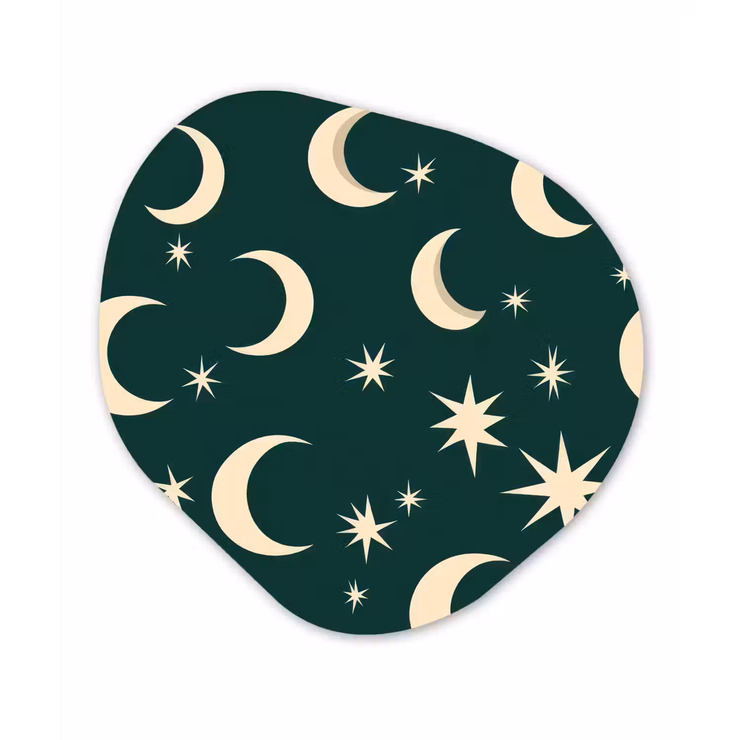 Manen - Sterren - Groen Wandcirkel Organisch Forex 3mm klein 629 -3d