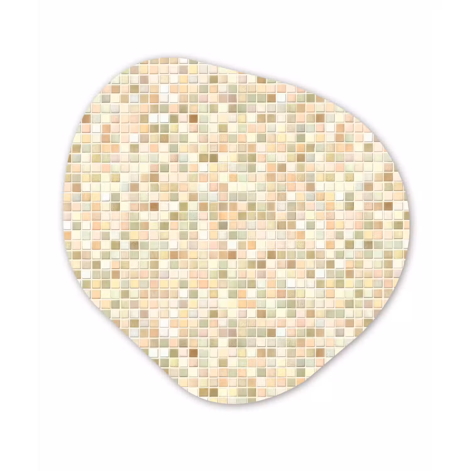 Mozaïek - Patroon - Beige Wandcirkel Organisch Forex 3mm klein 629 -3d
