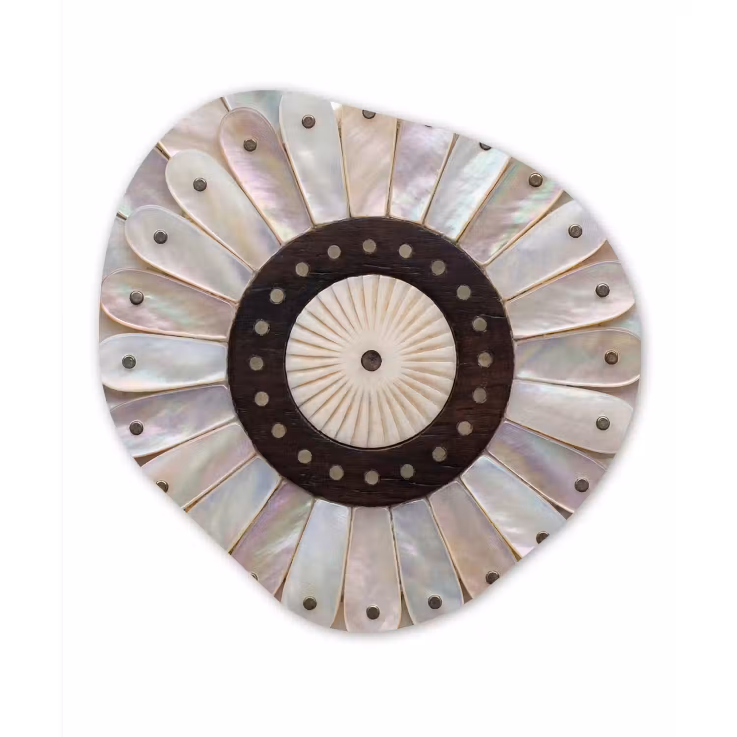 Parelmoer - Patroon - Decoratie - Ambacht - Wit Wandcirkel Organisch Forex 3mm klein -3d
