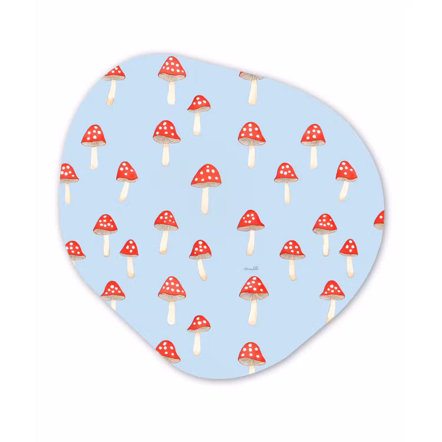 Paddenstoel -Sprookje - Blauw Wandcirkel Organisch Forex 3mm klein 629 -3d