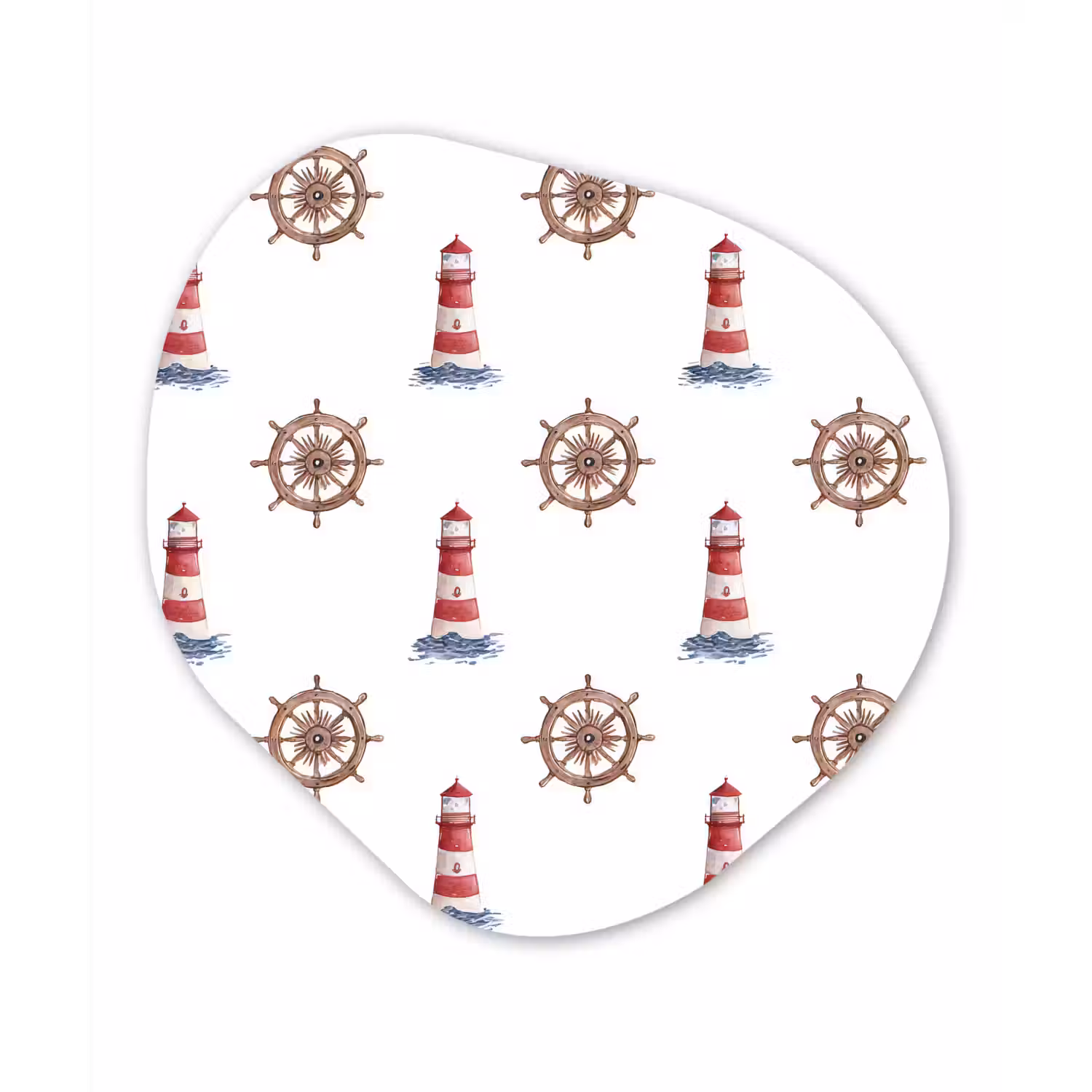 Nautisch - Klassiek - Rood Wandcirkel Organisch Forex 3mm klein 629 -3d