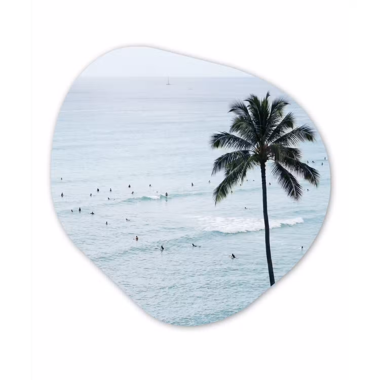 Oceaan - Palmbomen - Surfers Wandcirkel Organisch Forex 3mm klein -3d