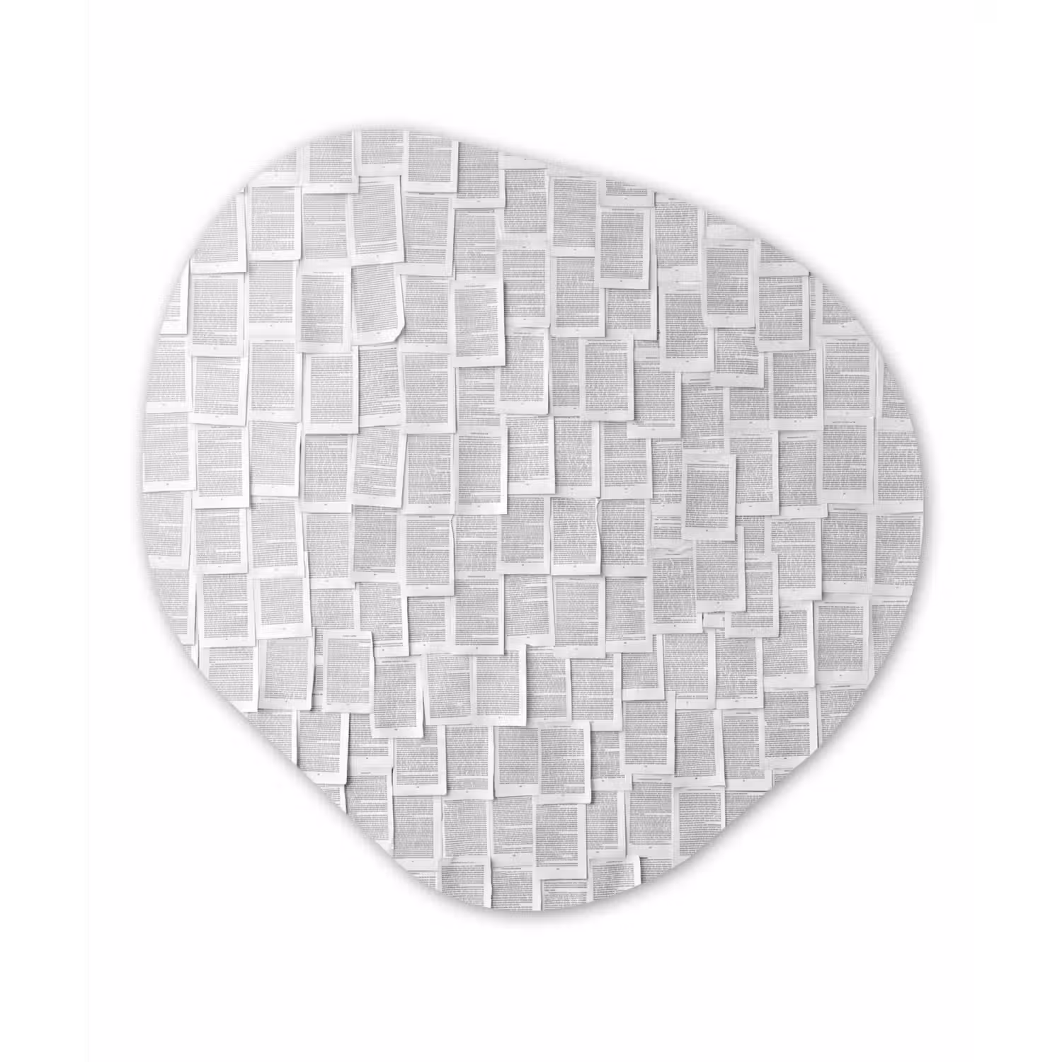 Papier - Overlappend - Textuur - Modern - Wit Wandcirkel Organisch Forex 3mm klein -3d