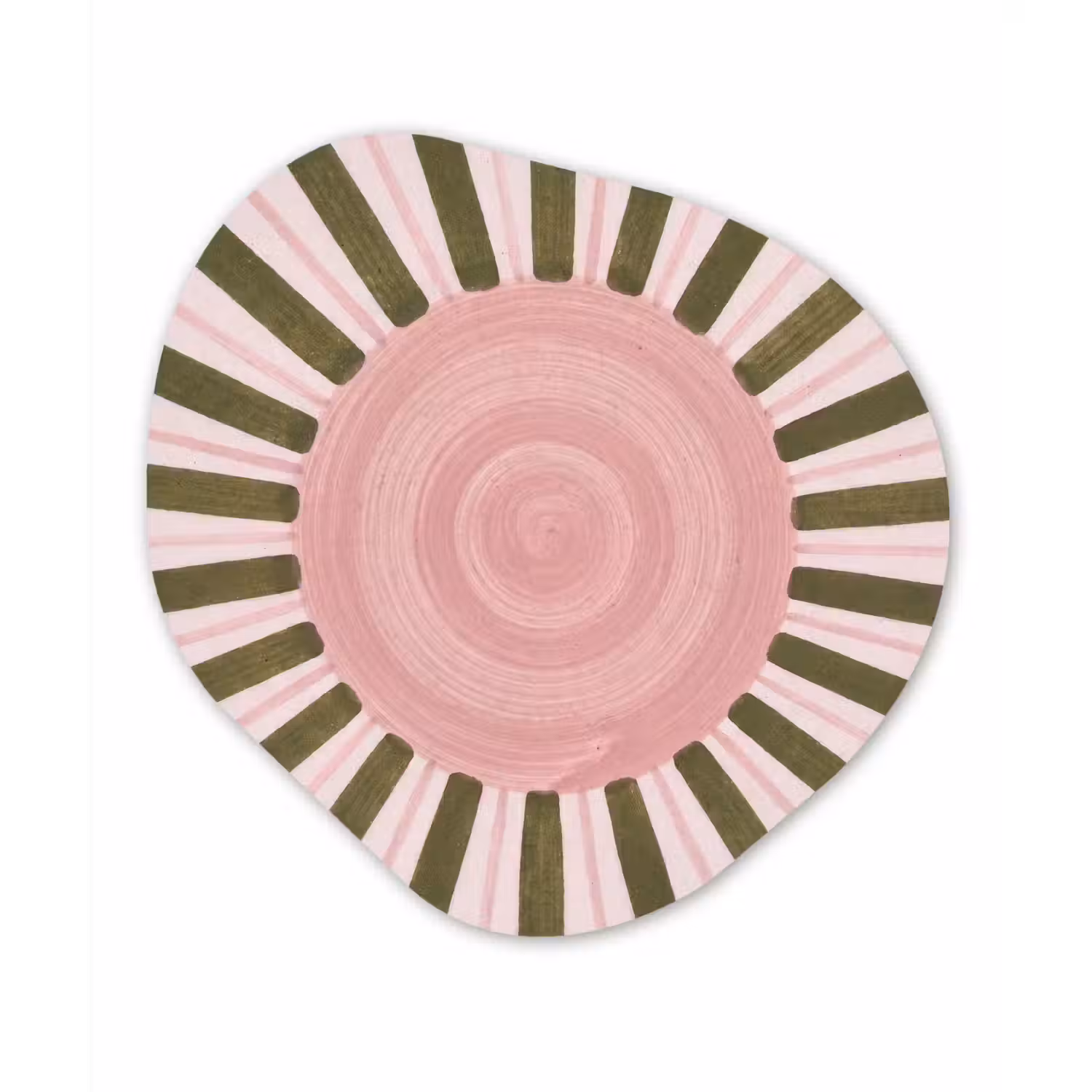 Patroon - Cirkel - Stralen - Abstract - Roze Wandcirkel Organisch Forex 3mm klein -3d