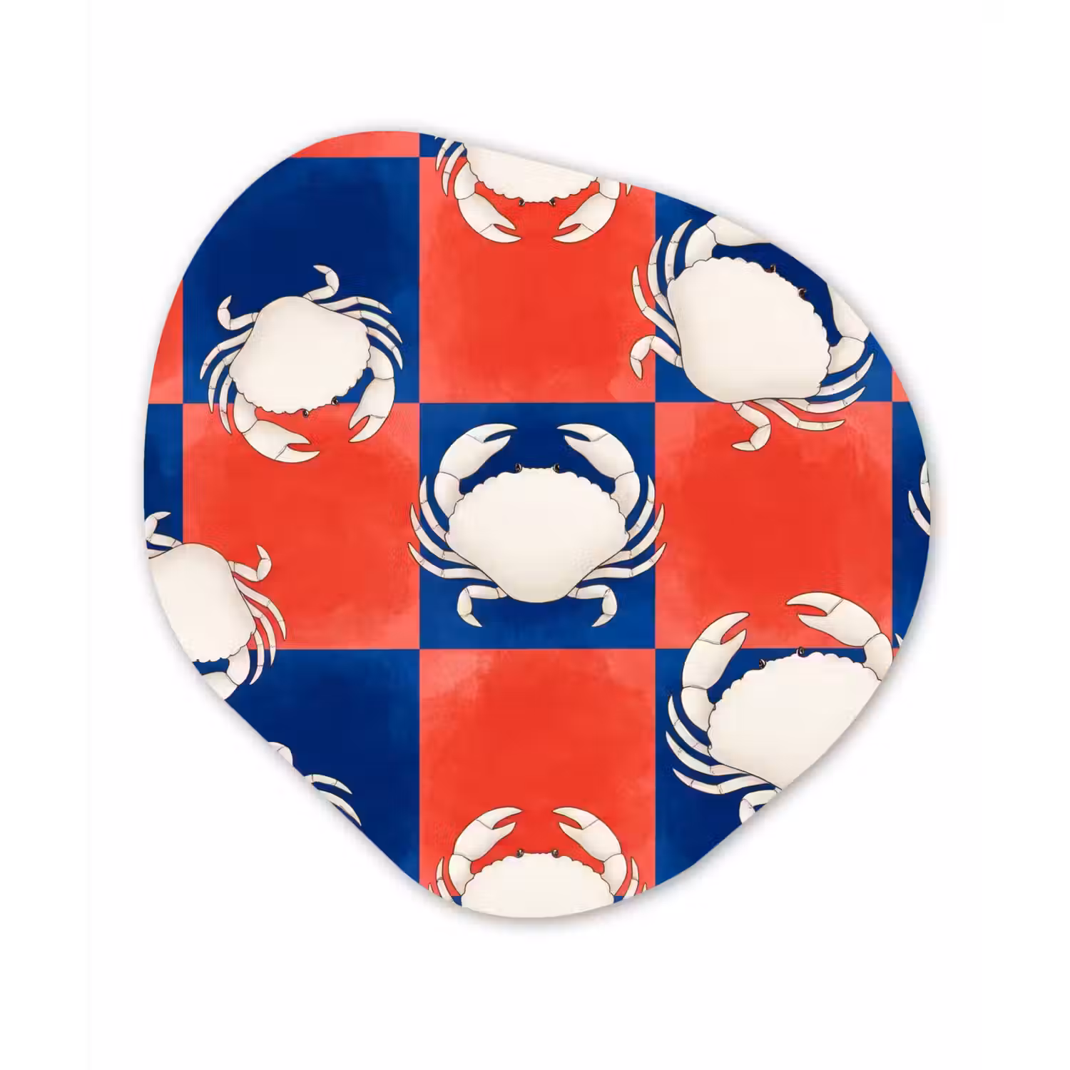 Patroon - Zeeleven - Rood - Blauw - Abstract Wandcirkel Organisch Forex 3mm klein -3d