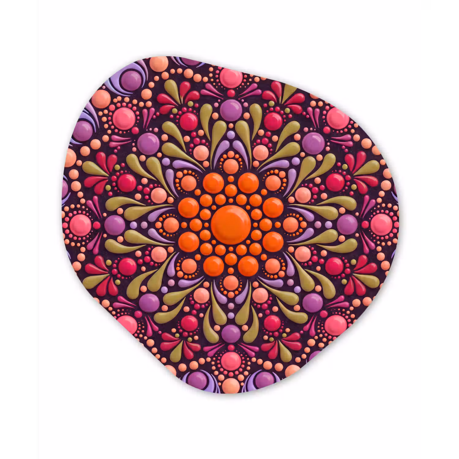 Patroon - Stippen - Abstract - Modern - Kleurrijk Wandcirkel Organisch Forex 3mm klein -3d