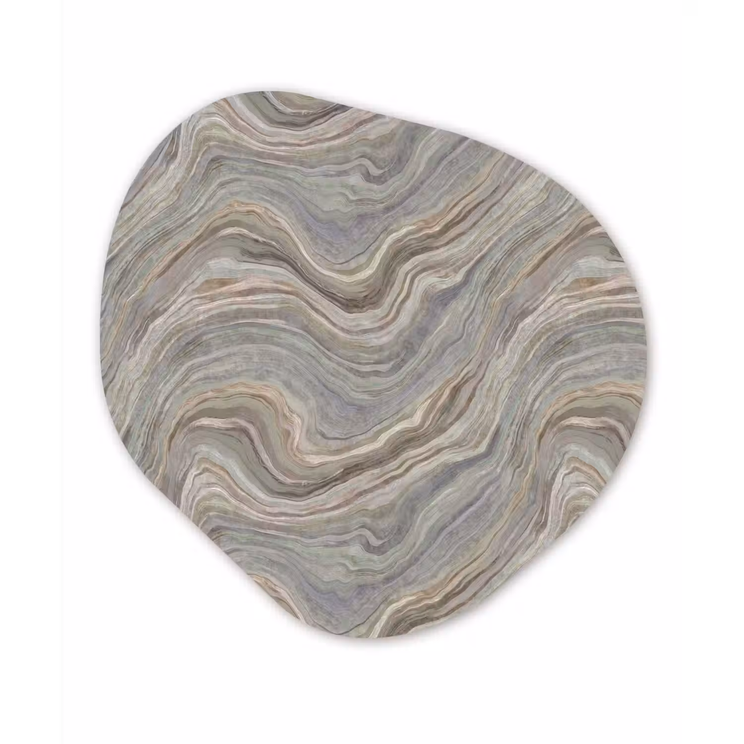 Patroon - Sereen - Paars - Groen Wandcirkel Organisch Forex 3mm klein 629 -3d