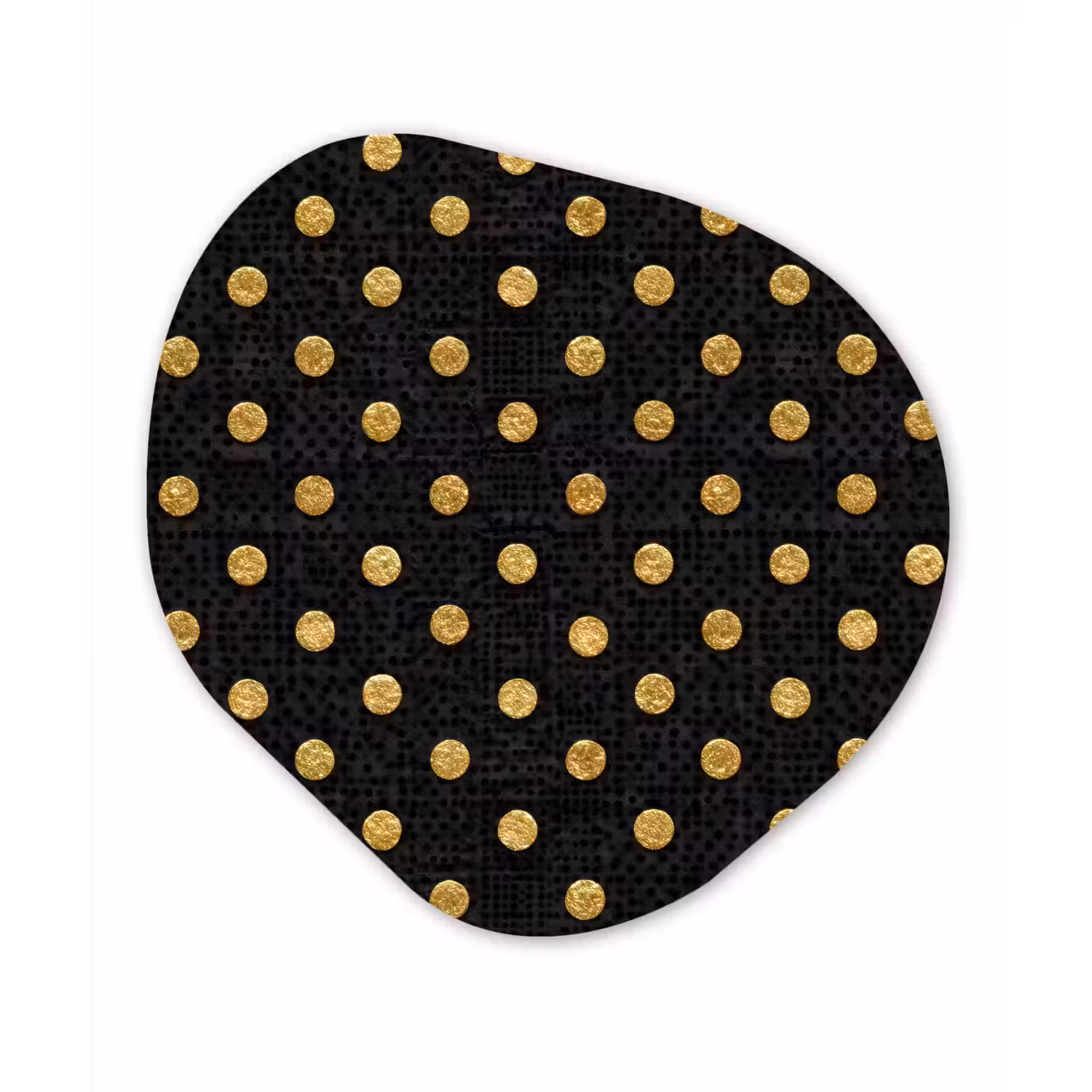 Polka Dot - Stippen - Goud - Zwart Wandcirkel Organisch Forex 3mm klein 629 -3d