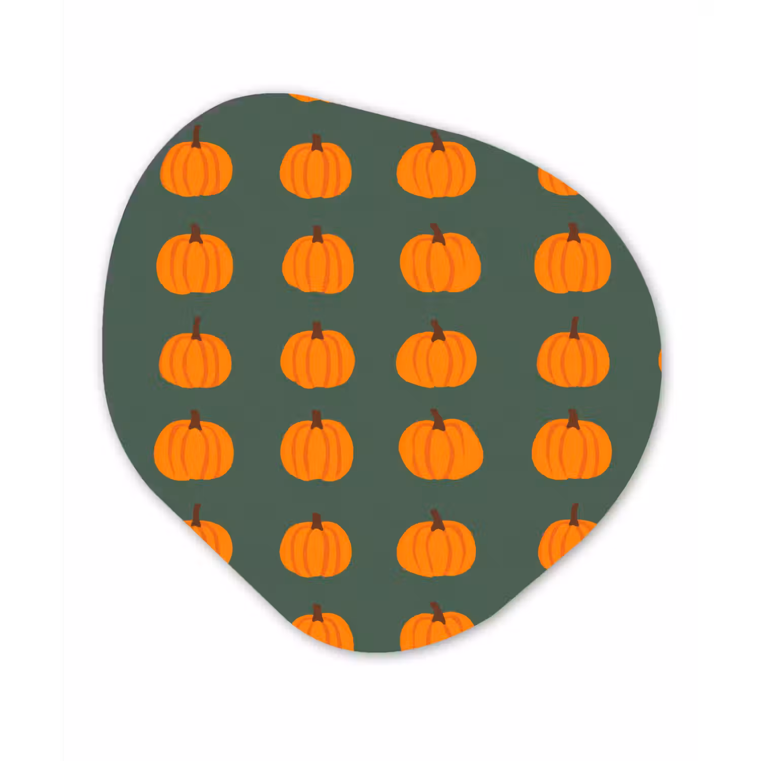 Pompoen - Patroon - Oranje Wandcirkel Organisch Forex 3mm klein 629 -3d