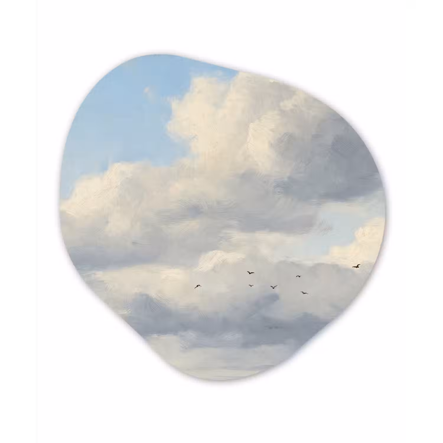 Lucht - Wolken - Natuur - Klassiek - Blauw Wandcirkel Organisch Forex 3mm klein -3d