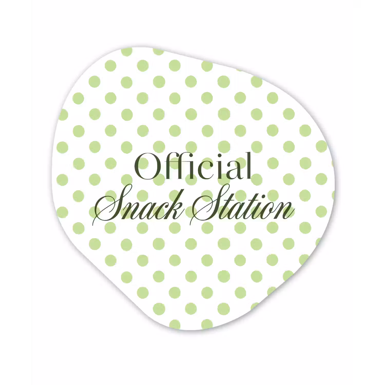 Snack Station - Groen - Stippen Wandcirkel Organisch Forex 3mm klein -3d