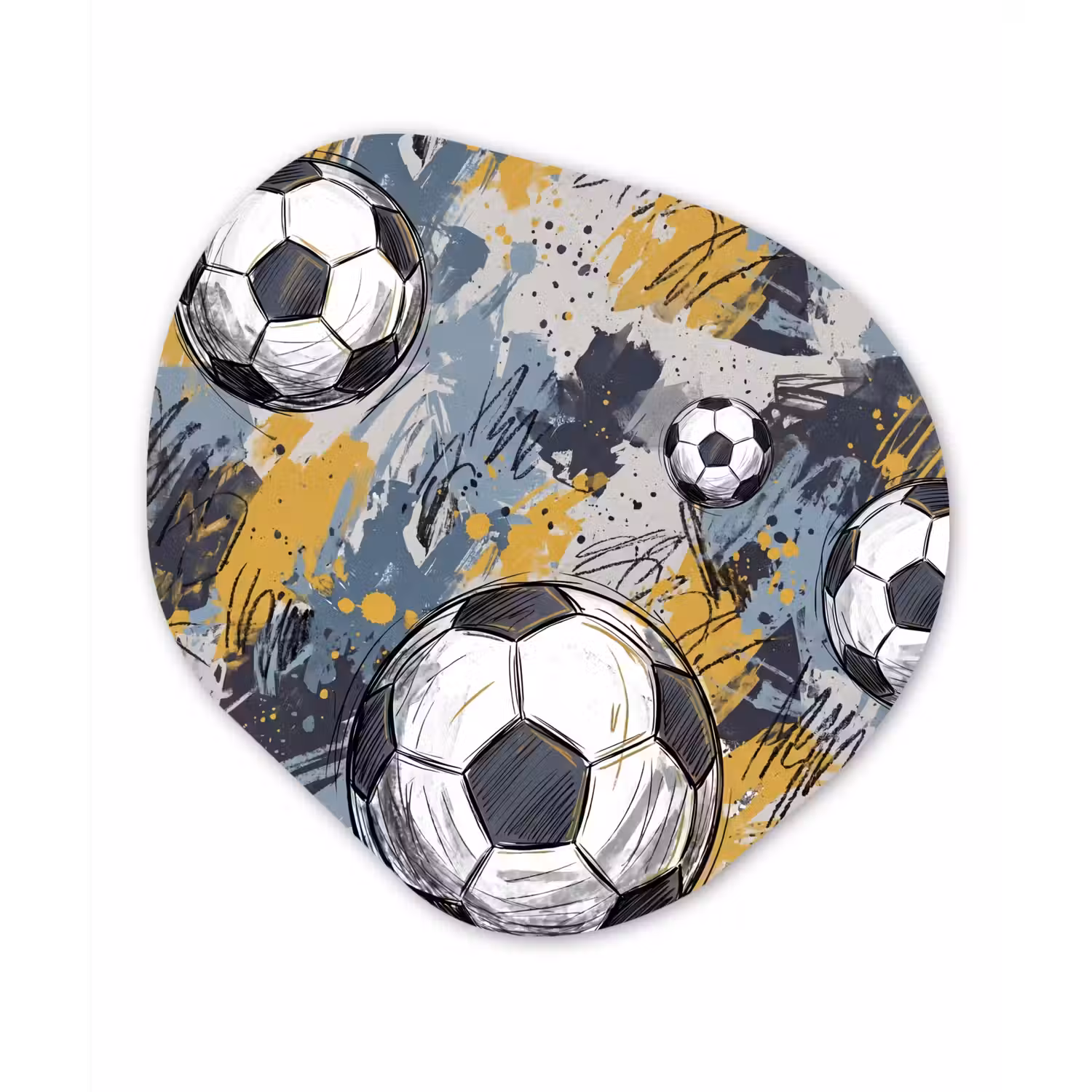 Voetbal - Abstract - Sport - Kleurrijk Wandcirkel Organisch Forex 3mm klein -3d