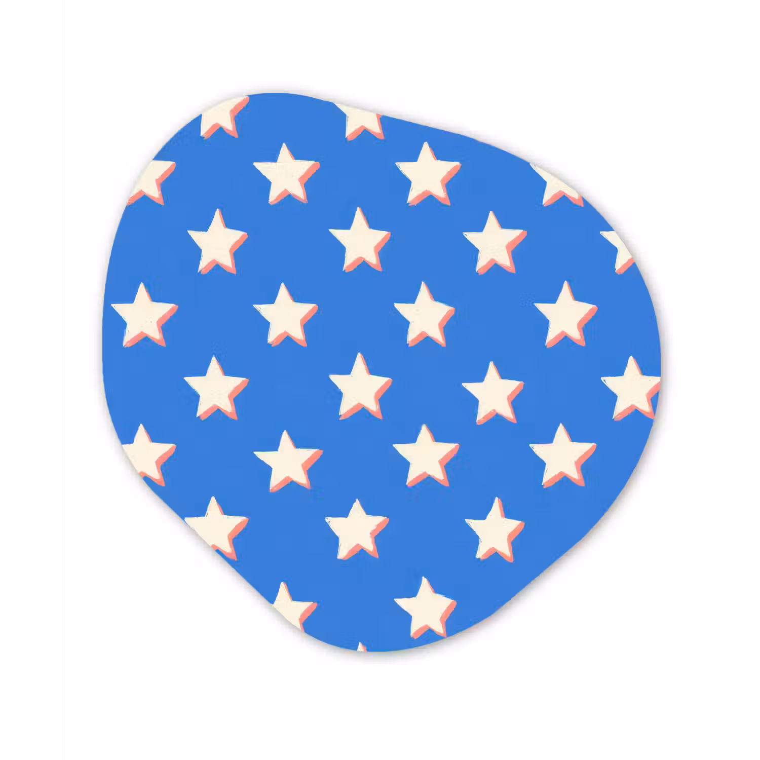 Sterren - Patroon - Blauw Wandcirkel Organisch Forex 3mm klein 629 -3d