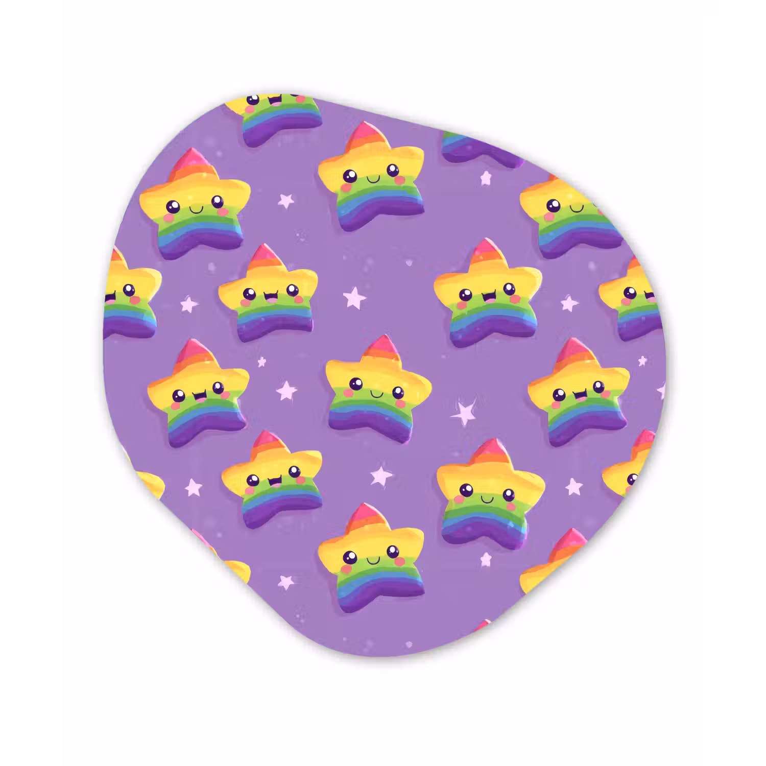 Sterren - Regenboog - Paars Wandcirkel Organisch Forex 3mm klein 629 -3d