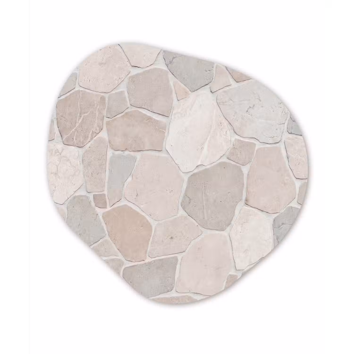 Steen - Patroon - Textuur - Beige Wandcirkel Organisch Forex 3mm klein -3d
