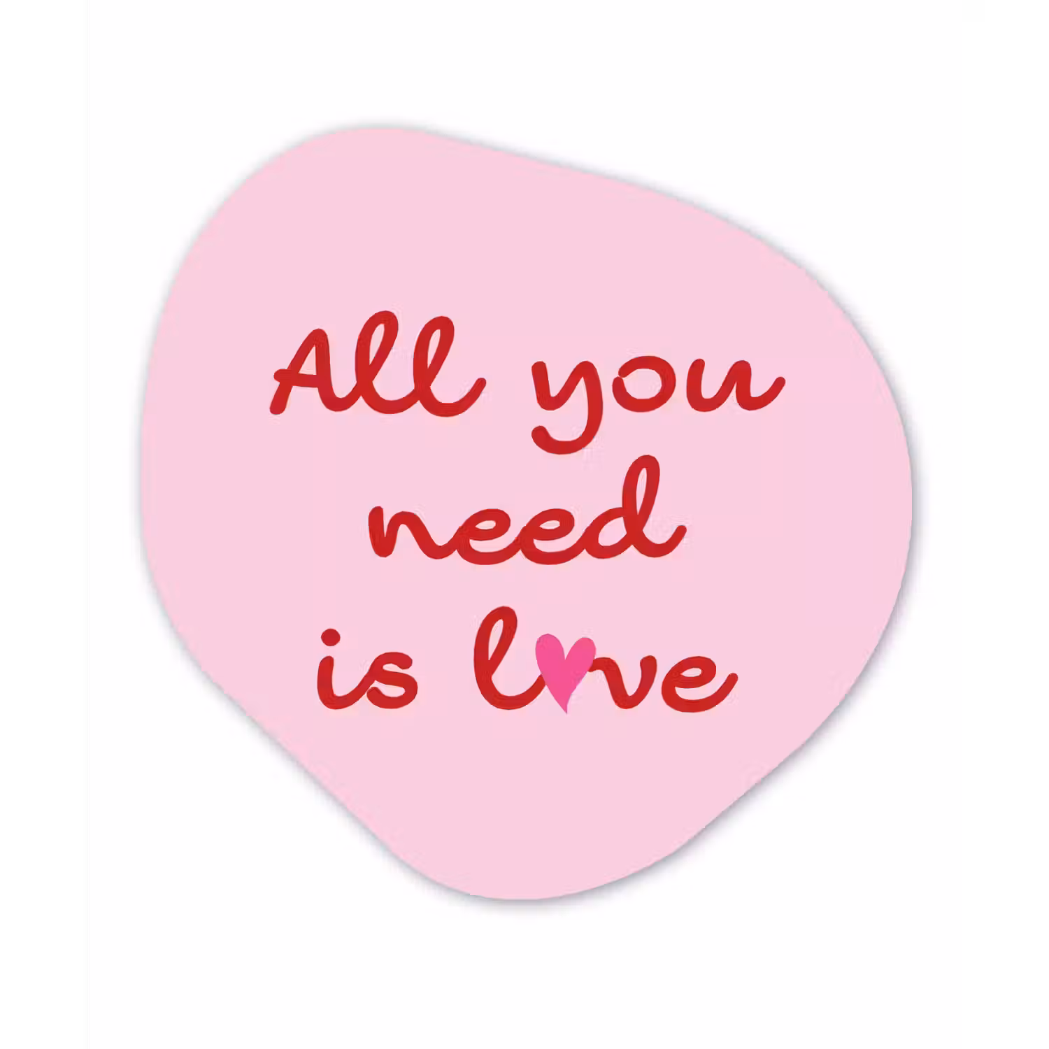 Tekst - Roze - Love - Hart Wandcirkel Organisch Forex 3mm klein -3d
