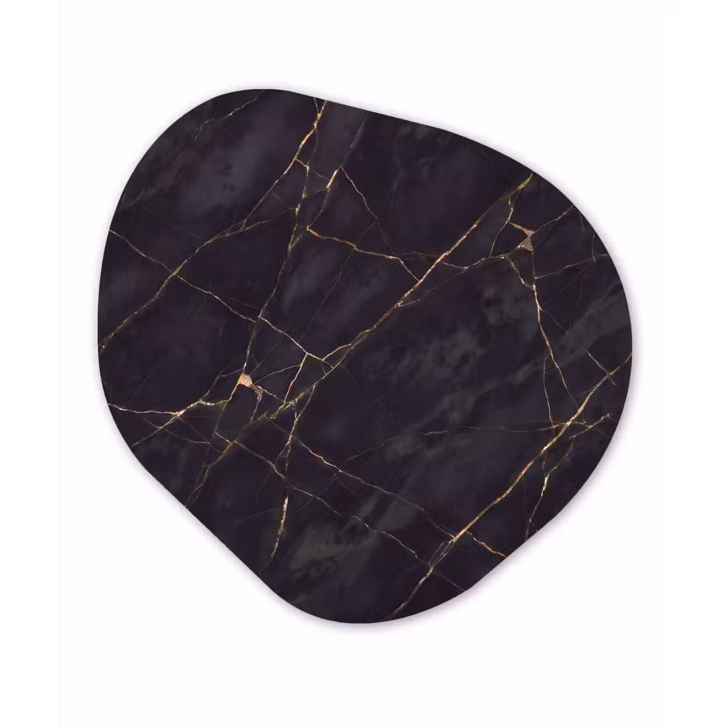 Textuur - Gouden lijnen - Abstract - Modern - Zwart Wandcirkel Organisch Forex 3mm klein -3d