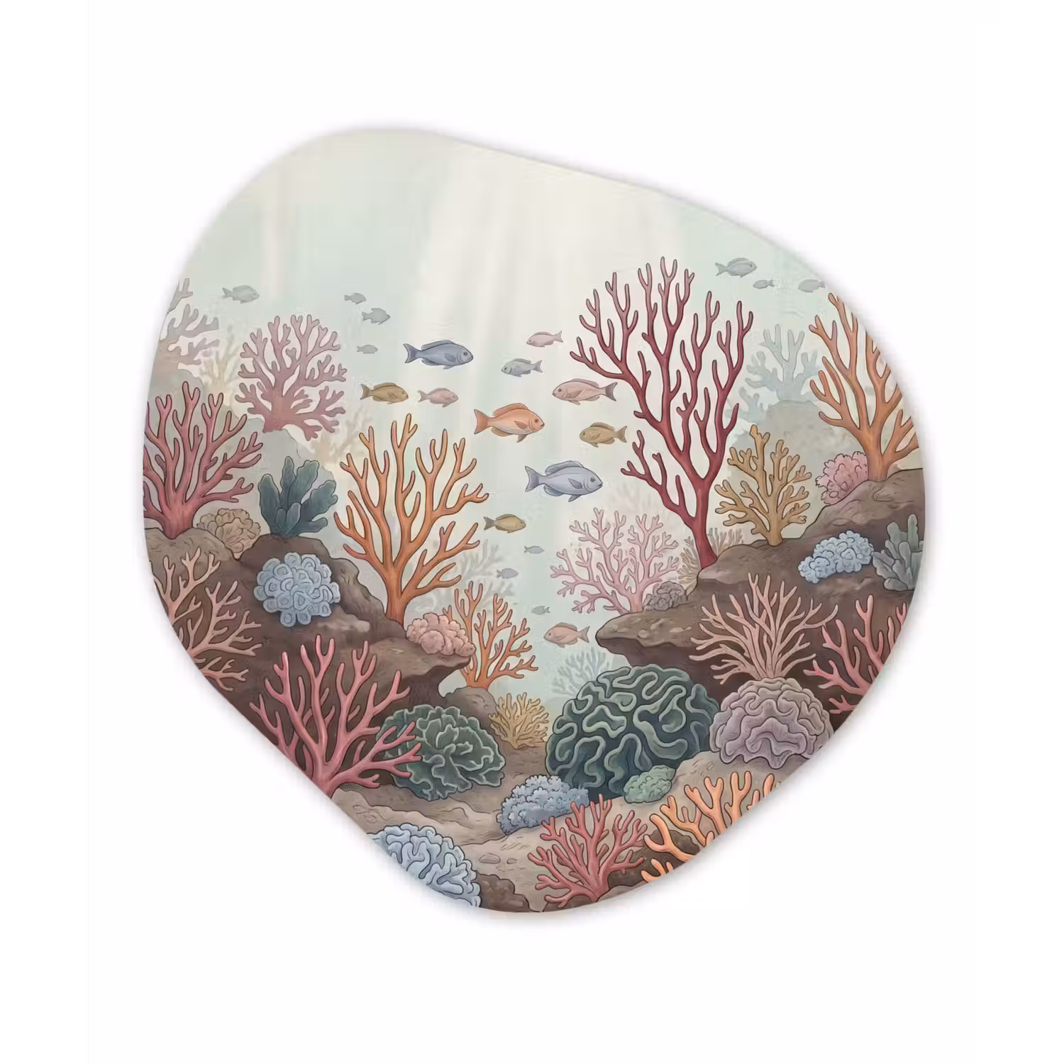 Onderwater - Koraal - Vis - Natuur Wandcirkel Organisch Forex 3mm klein -3d