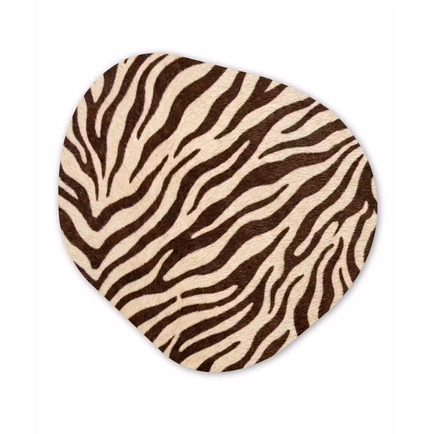 Zebra - Strepen - Bruin Wandcirkel Organisch Forex 3mm klein -3d