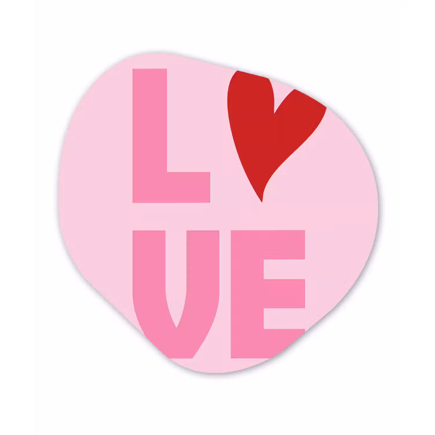 Love - Roze - Hart - Valentijn Wandcirkel Organisch Plexiglas middel -3d