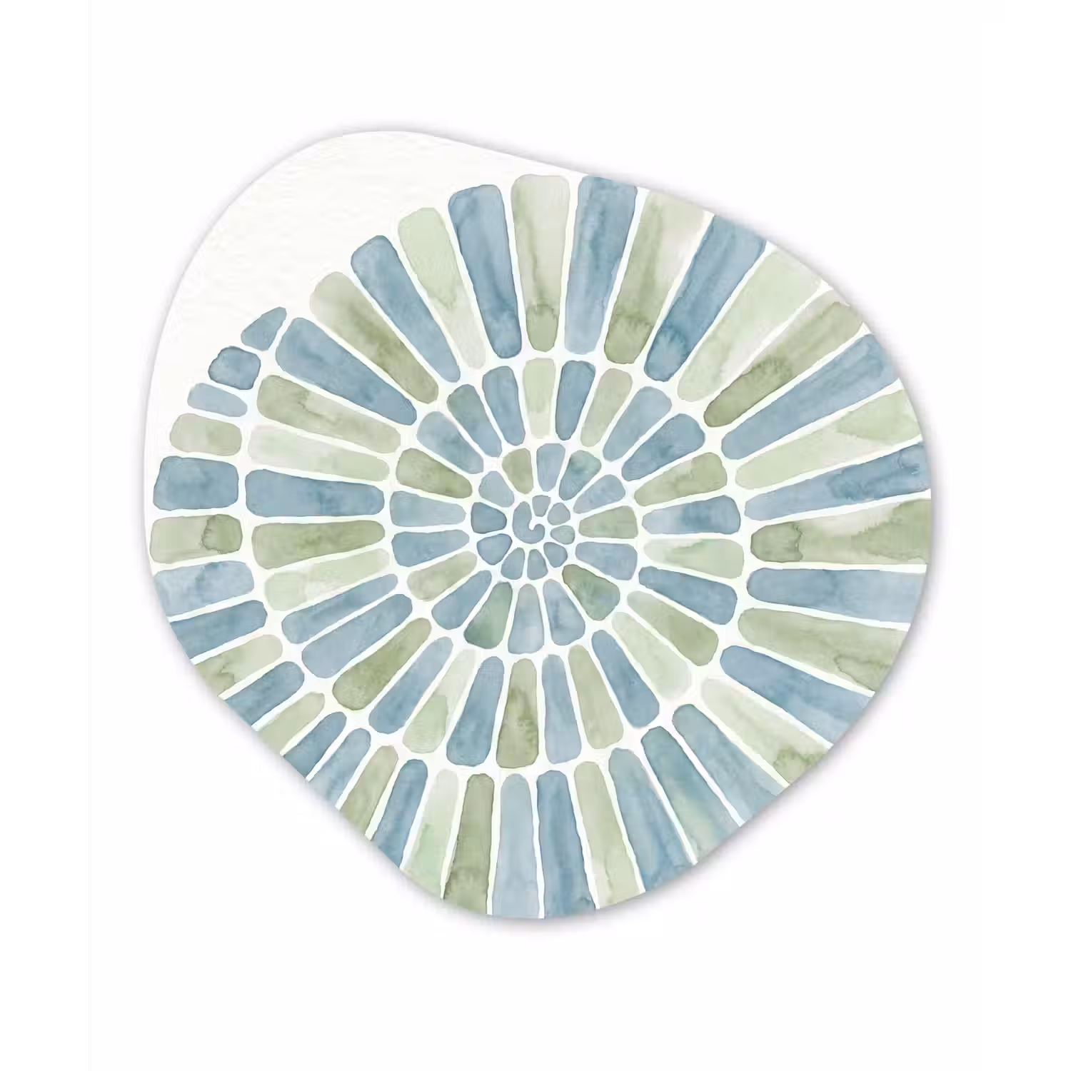 Abstract - Spiraal - Patroon - Modern - Blauw-Groen Wandcirkel Organisch Aluminium middel -3d