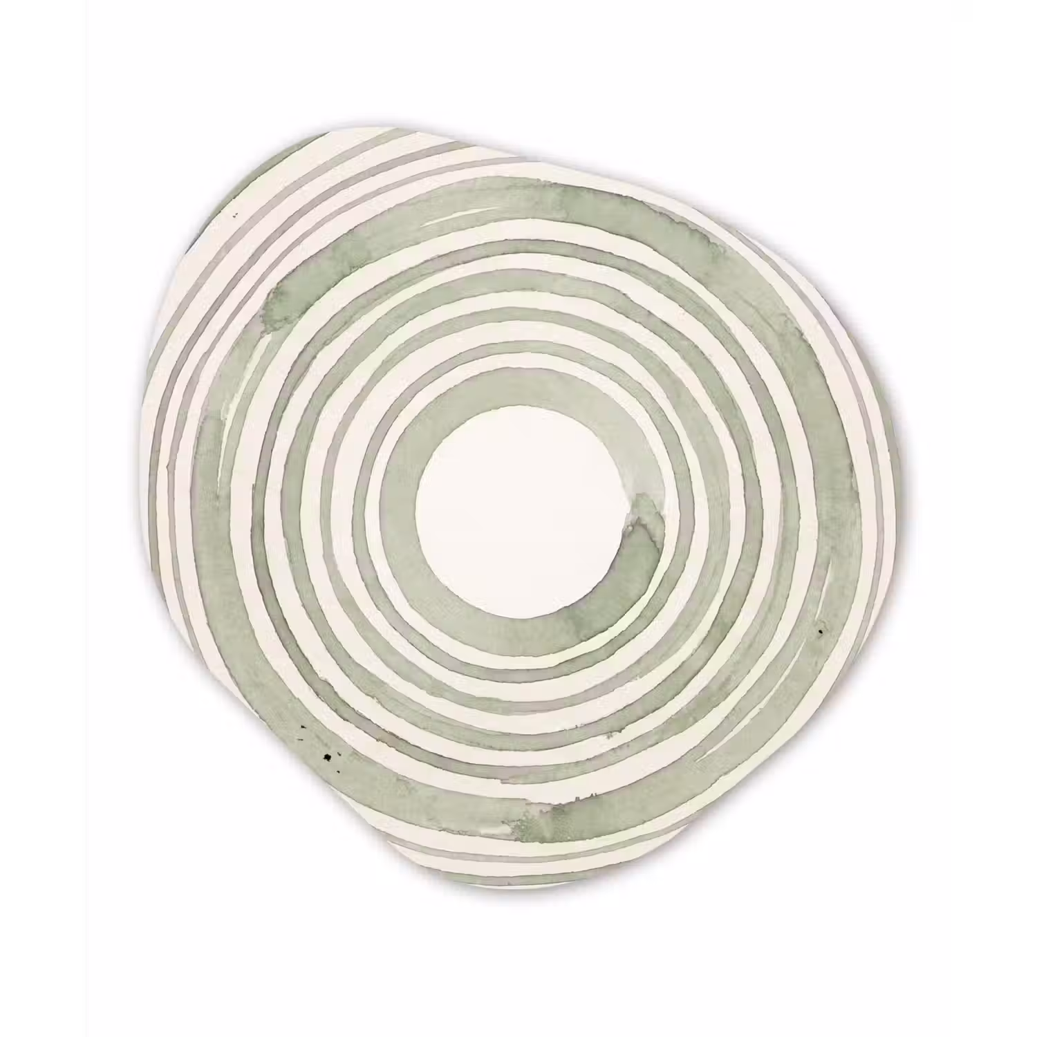 Abstractie - Cirkels - Waterverf - Groen - Modern Wandcirkel Organisch Aluminium middel -3d