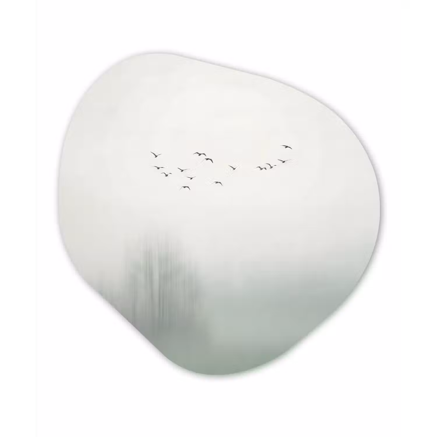 Vogel - Vlucht - Natuur - Minimalistisch Wandcirkel Organisch Aluminium middel -3d
