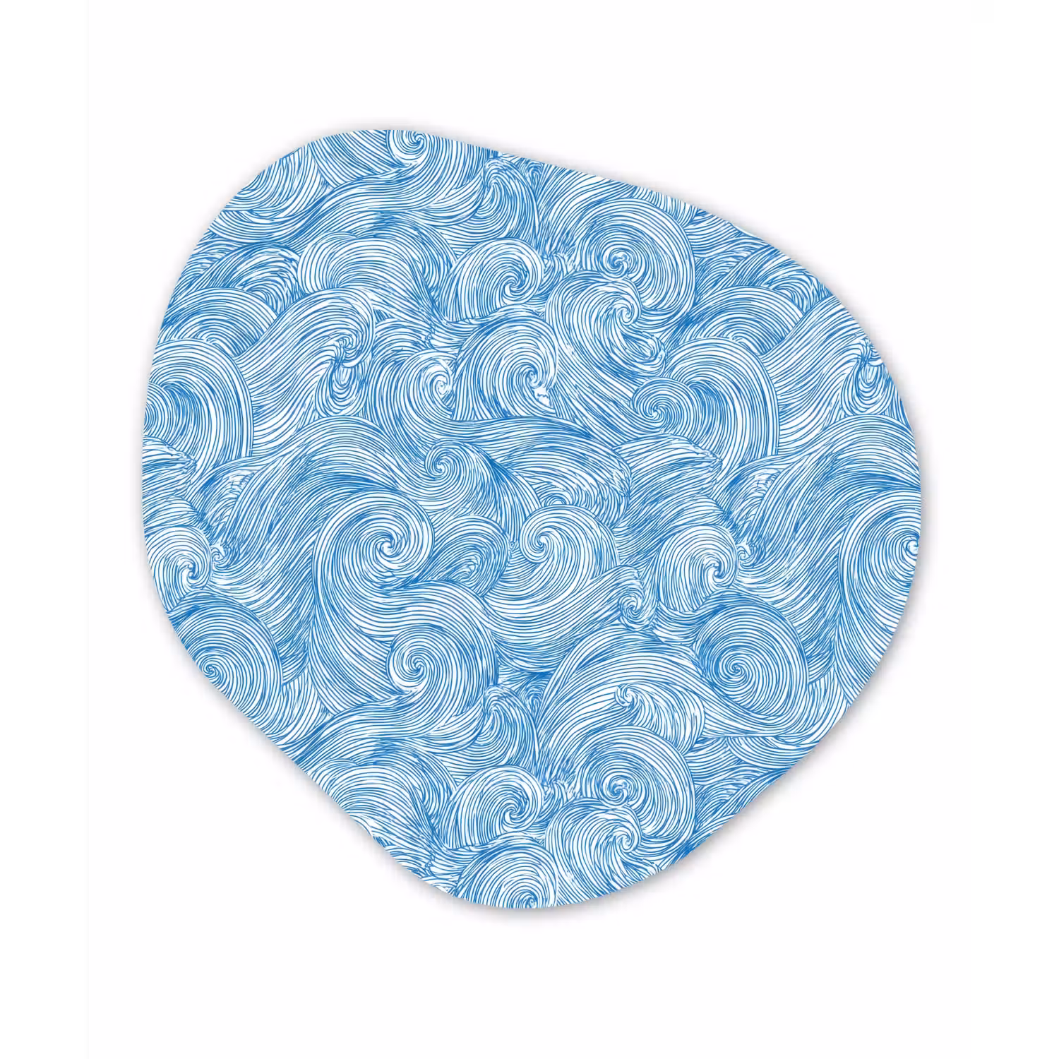Blauw - Wit - Spiraal - Golven - Lijnen Wandcirkel Organisch Aluminium middel 851 -3d