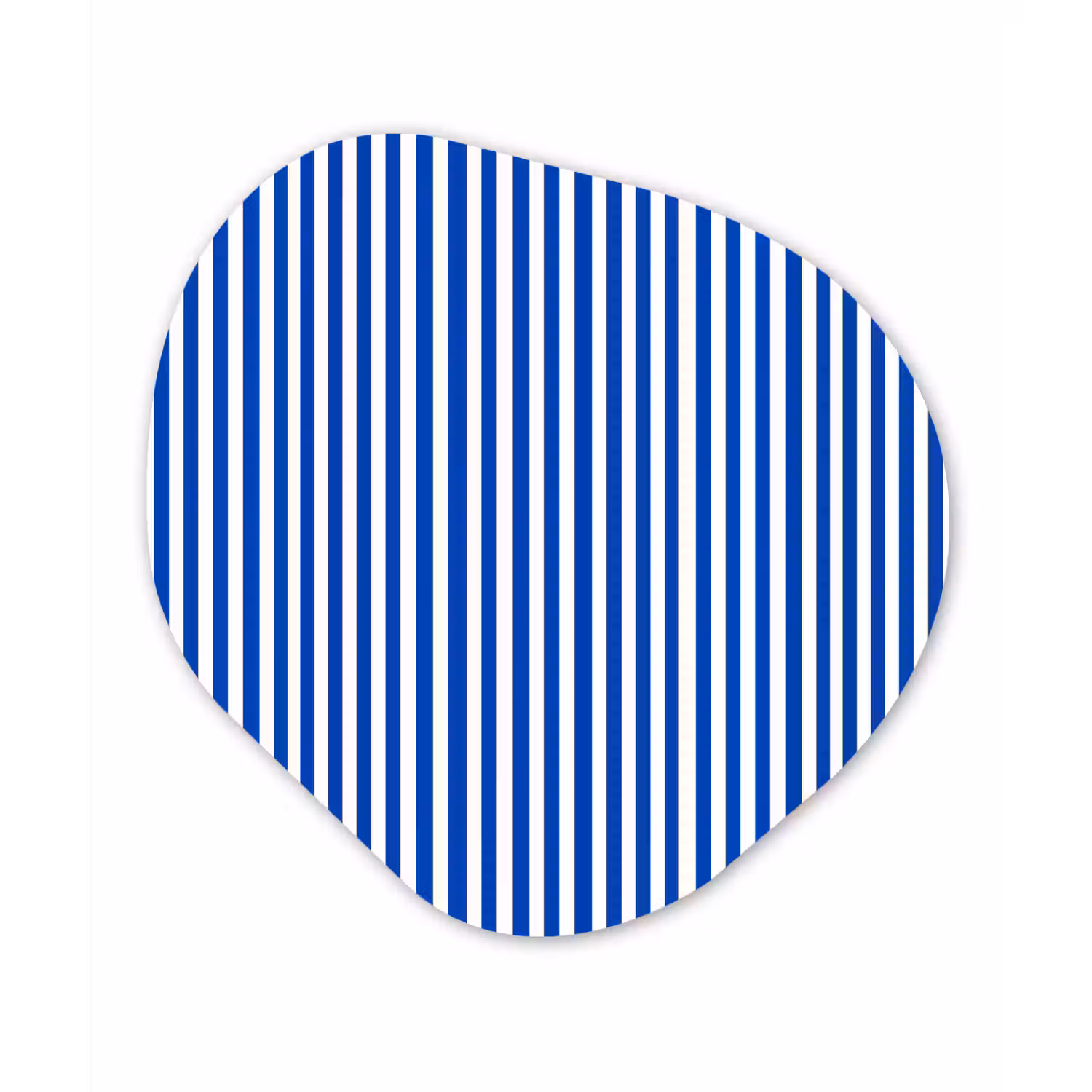 Klassiek - Strepen - Blauw Wandcirkel Organisch Aluminium middel 851 -3d