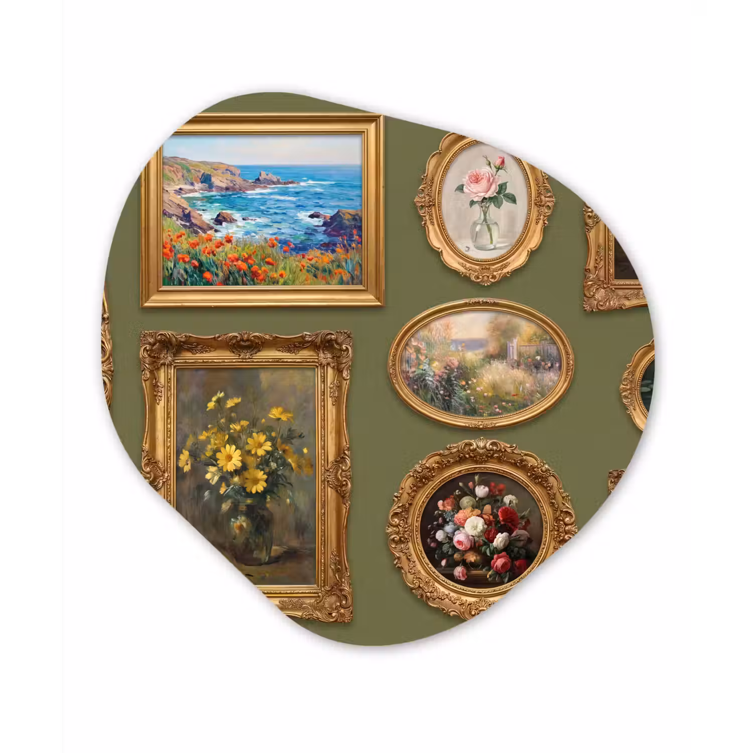 Hert - Bos - Natuur - Klassiek - Dieren Wandcirkel Organisch Aluminium middel -3d