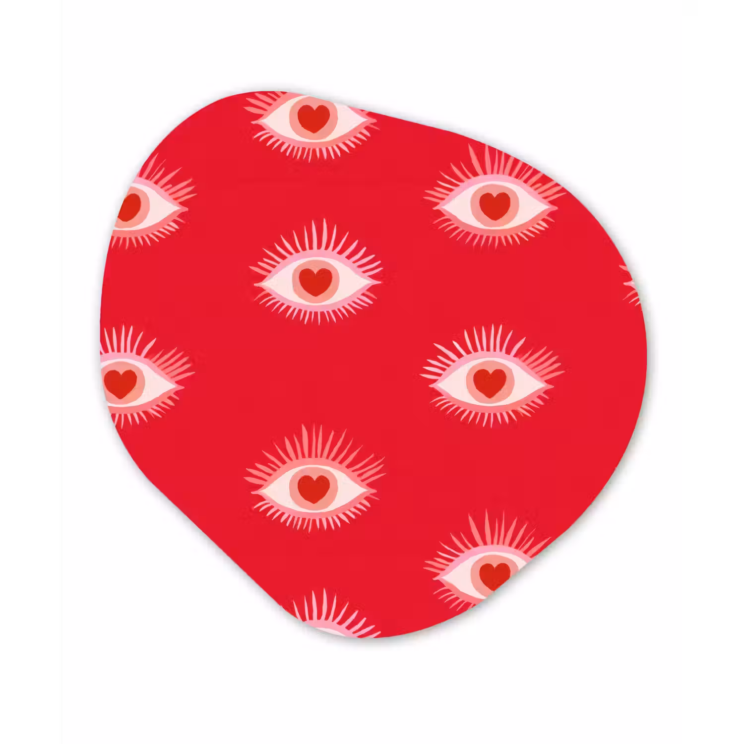 Ogen - Hart - Abstract - Rood - Roze Wandcirkel Organisch Aluminium middel 851 -3d