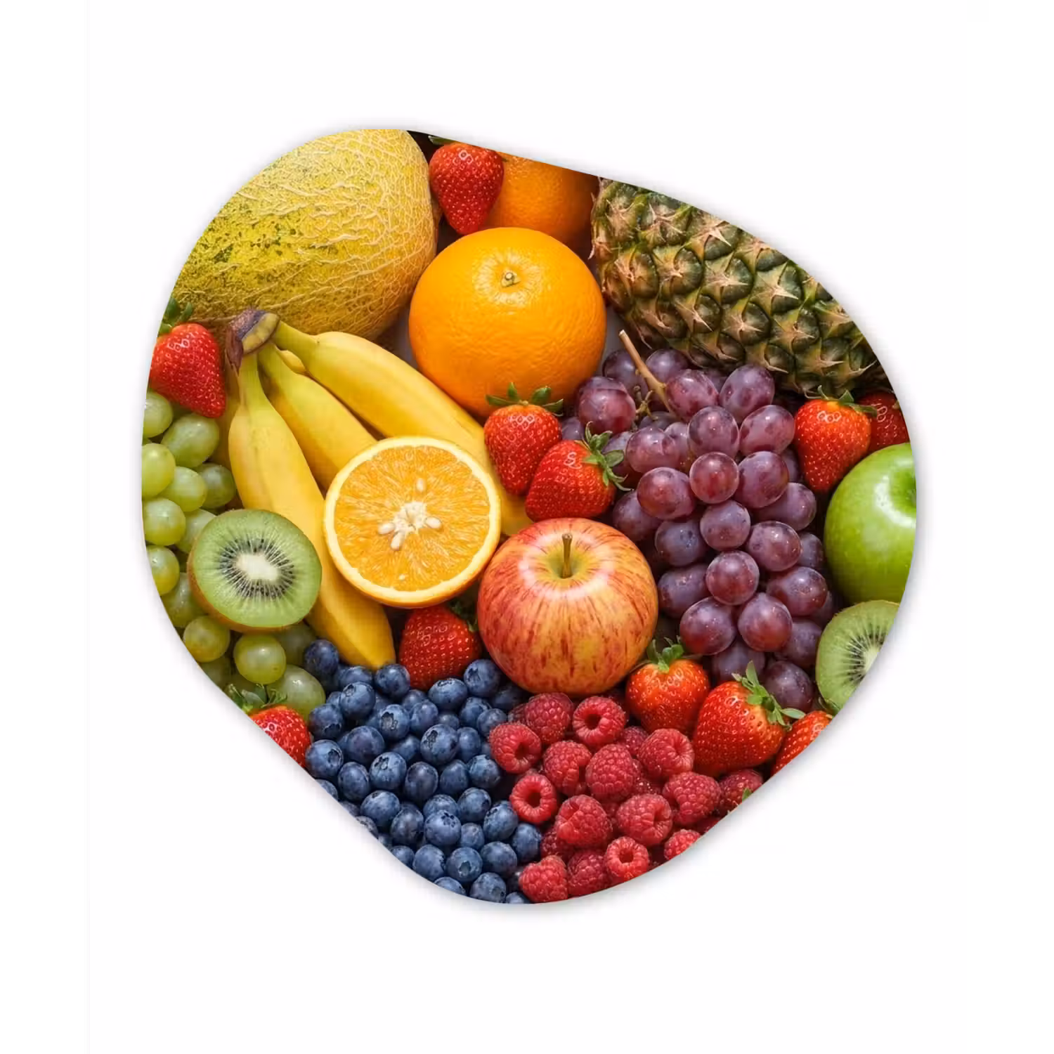 Eten - Fruit - Vers - Kleurrijk - Voeding Wandcirkel Organisch Aluminium middel -3d