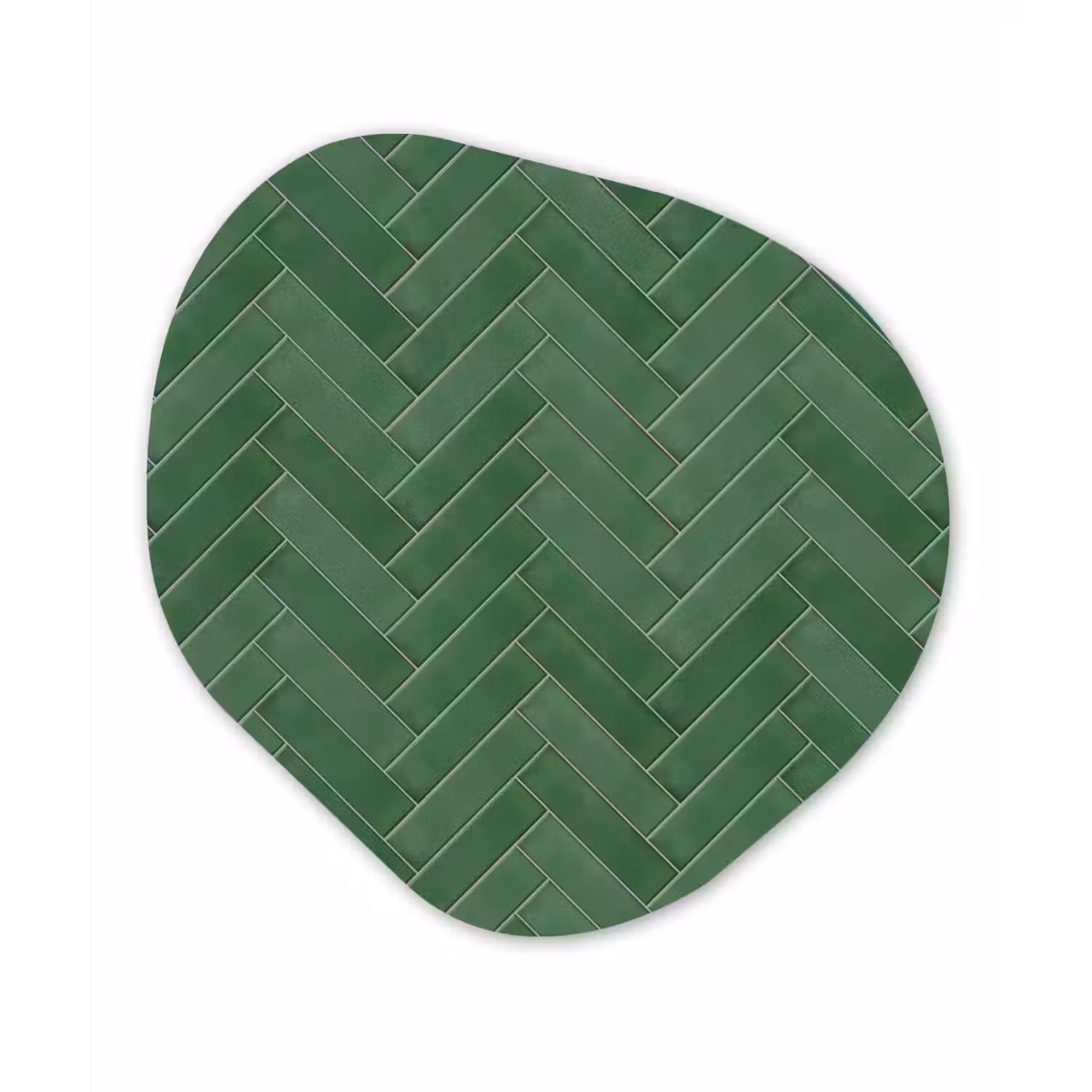Visgraat - Wandtegel - Bosgroen Wandcirkel Organisch Aluminium middel 851 -3d