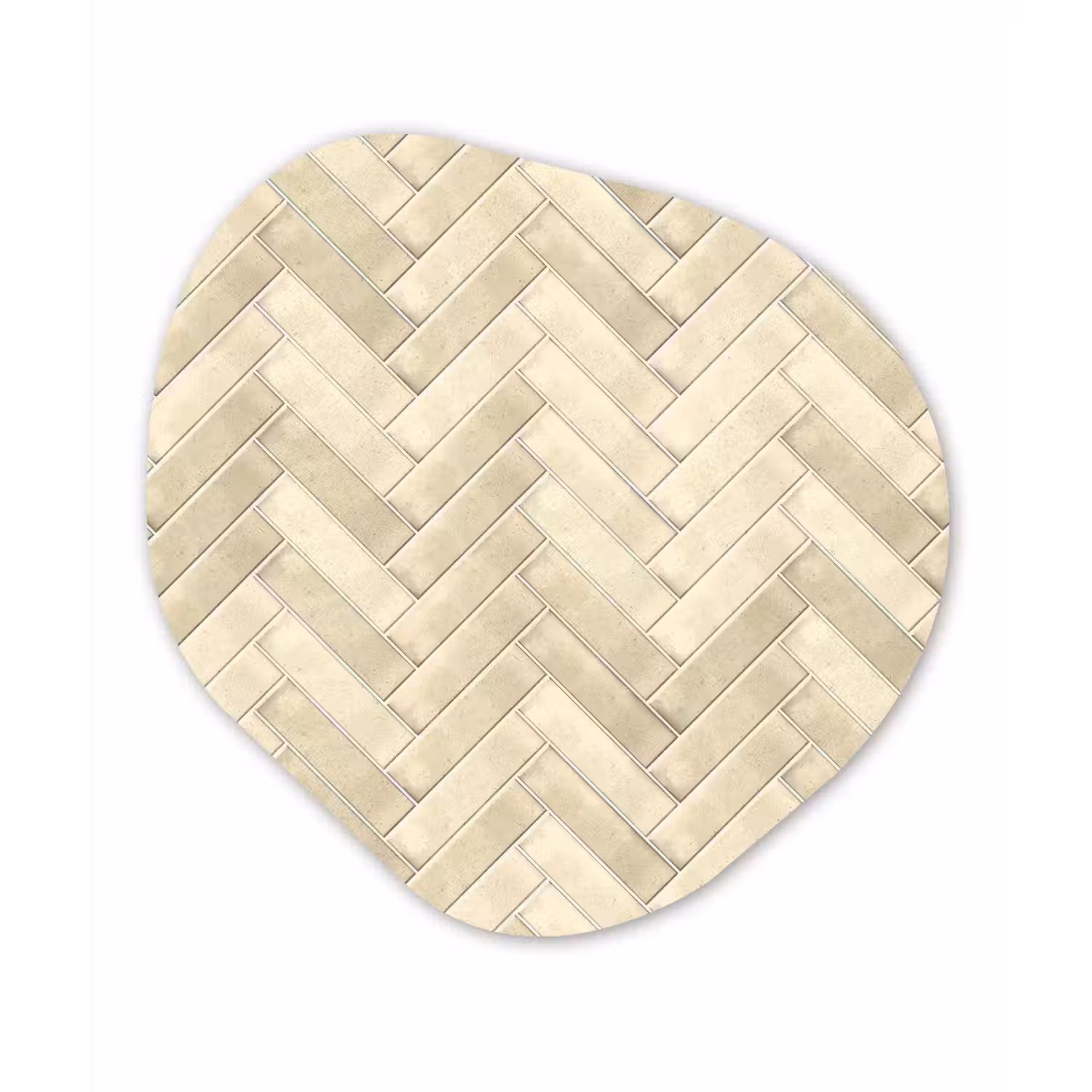 Visgraat - Wandtegel - Licht Beige Wandcirkel Organisch Aluminium middel 851 -3d