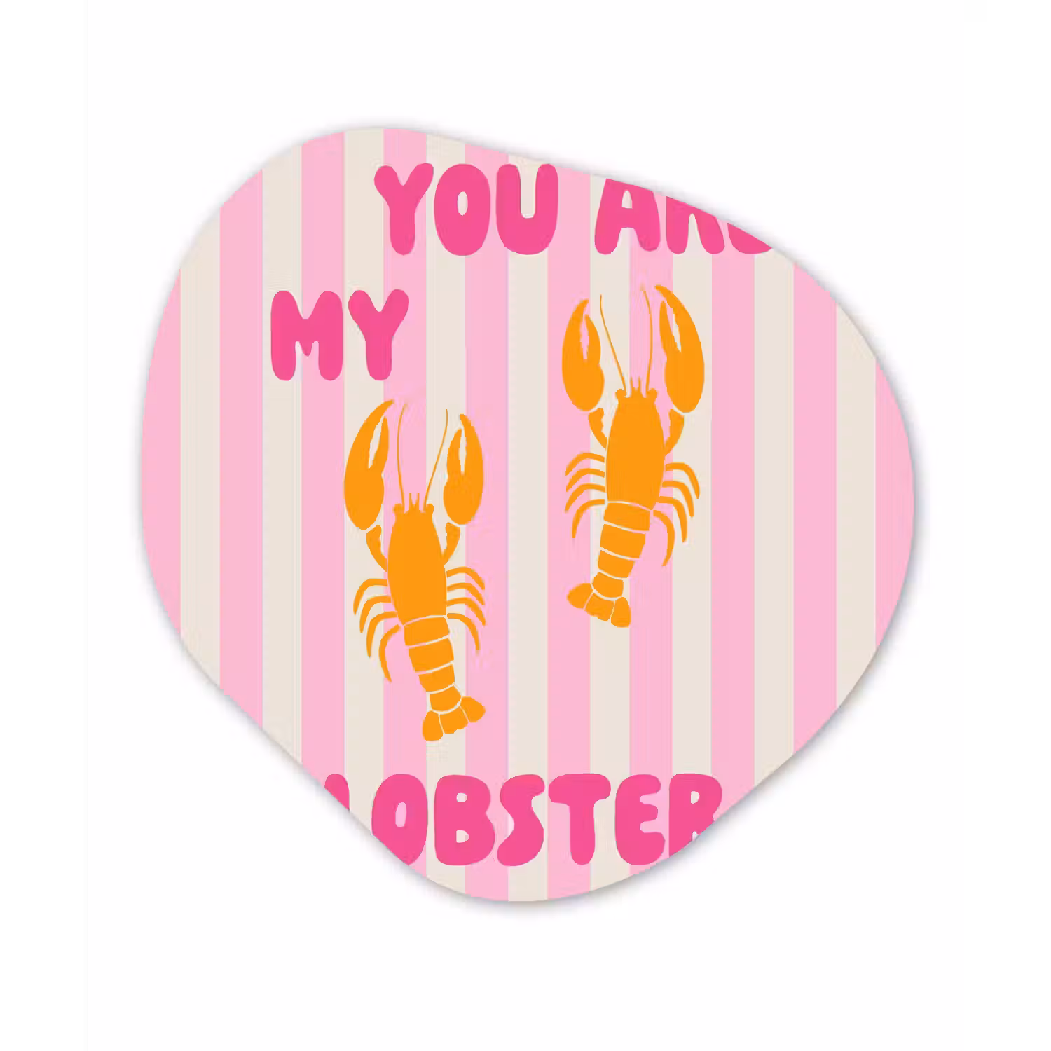 Lobster - Love - Valentijn Wandcirkel Organisch Aluminium middel -3d